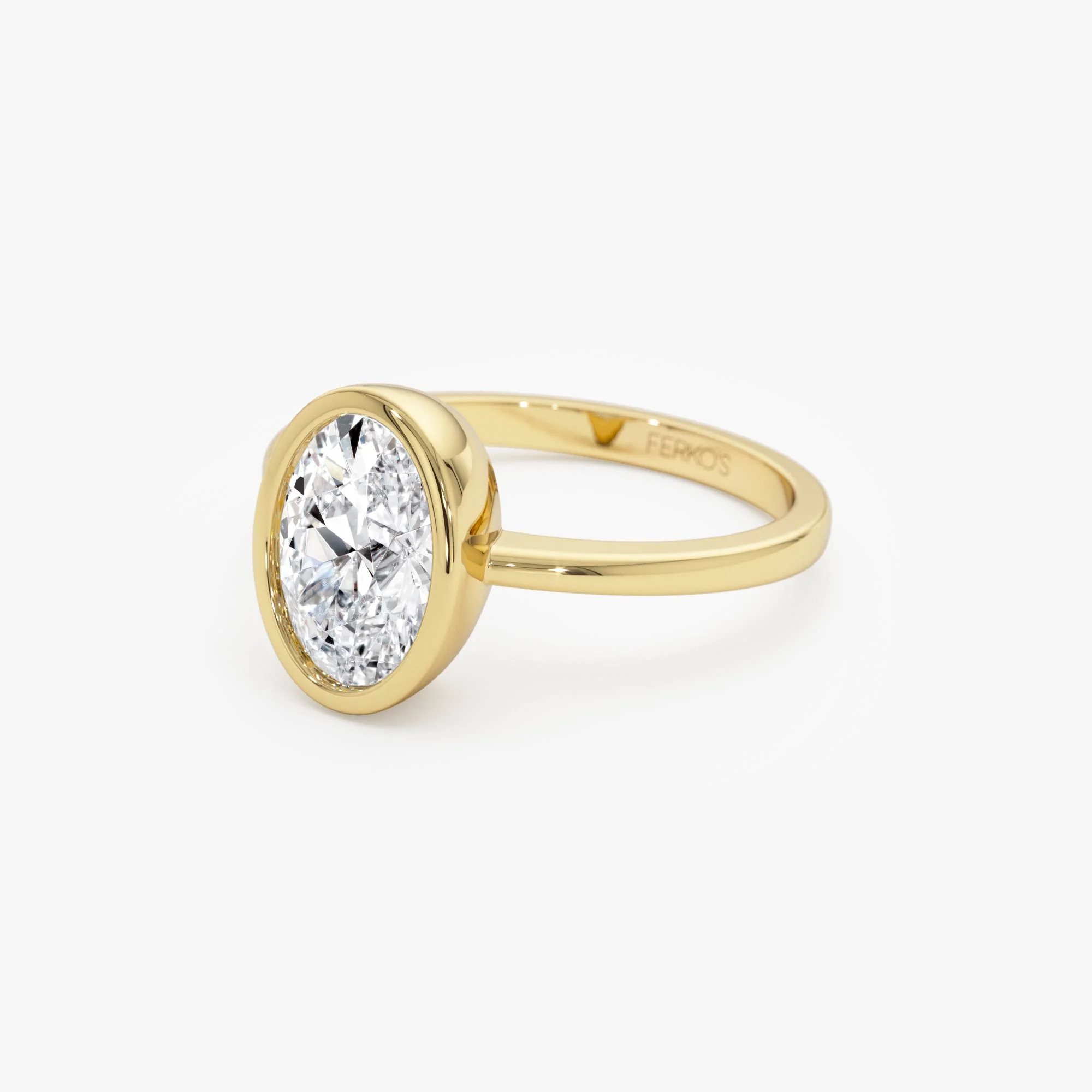 1.50 Ctw 14k Oval Shaped Bezel Setting Lab Grown Diamond Engagement Ring – Celina - Image 9