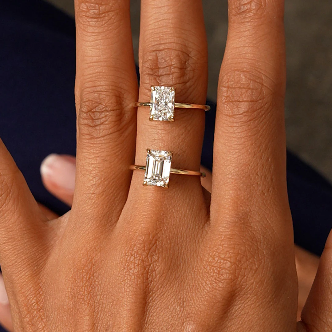 1.50 Ctw 14k Radiant Cut Lab Grown Diamond Hidden Halo Engagement Ring – Aurora - Image 3