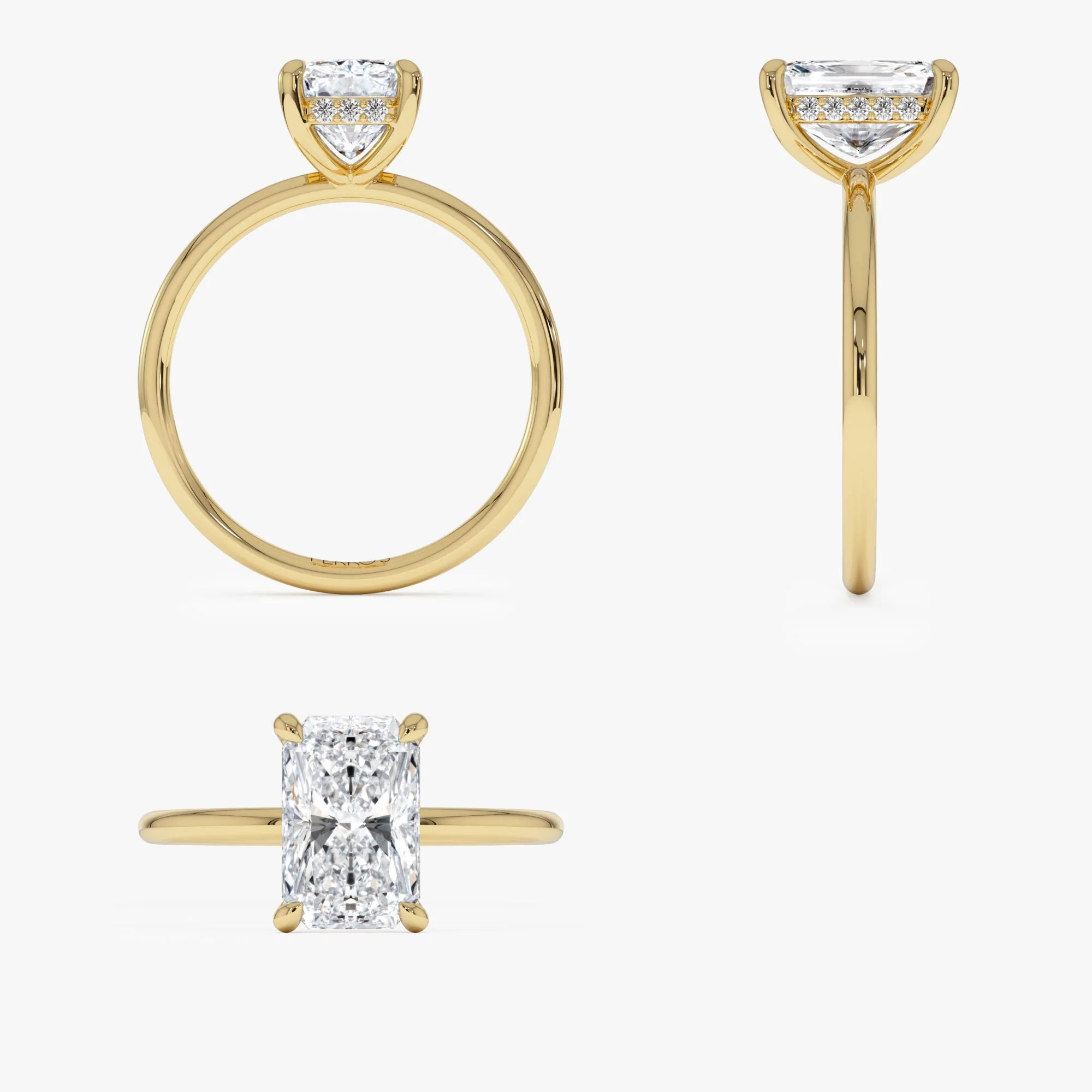 1.50 Ctw 14k Radiant Cut Lab Grown Diamond Hidden Halo Engagement Ring – Aurora - Image 9
