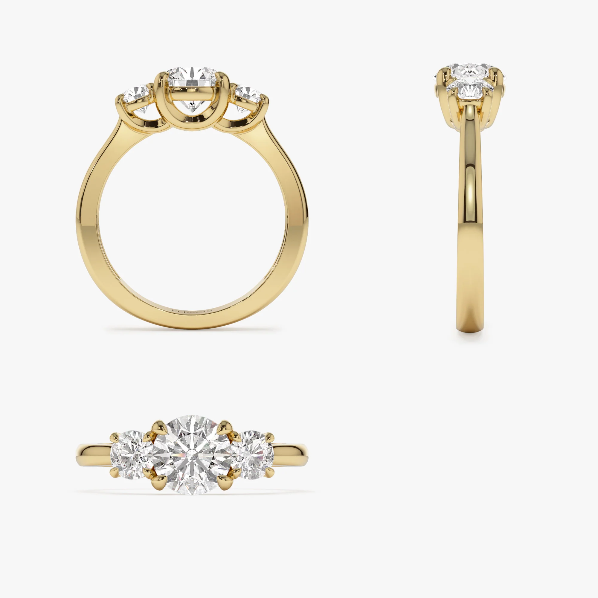 1.50 ctw 14k Round Lab Grown Diamond Three Stone Engagement Ring - Grace - Image 10