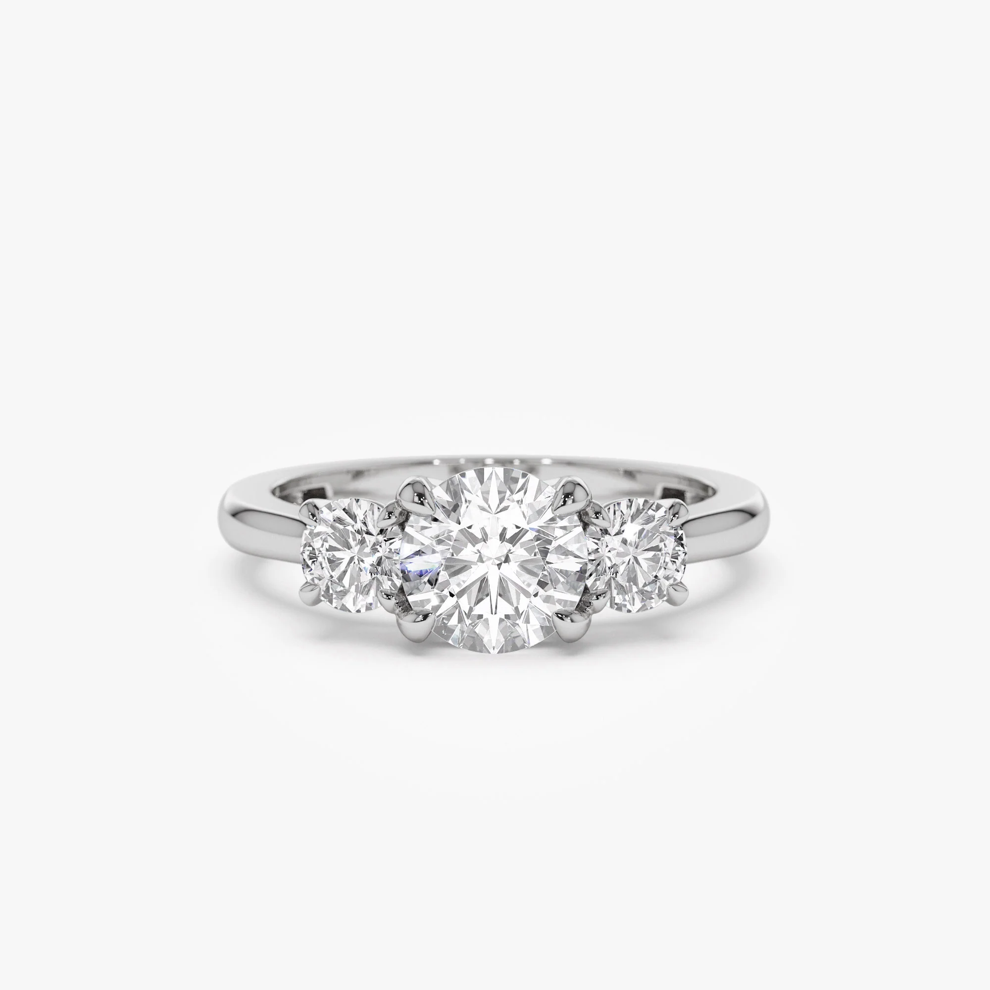 1.50 ctw 14k Round Lab Grown Diamond Three Stone Engagement Ring - Grace - Image 7