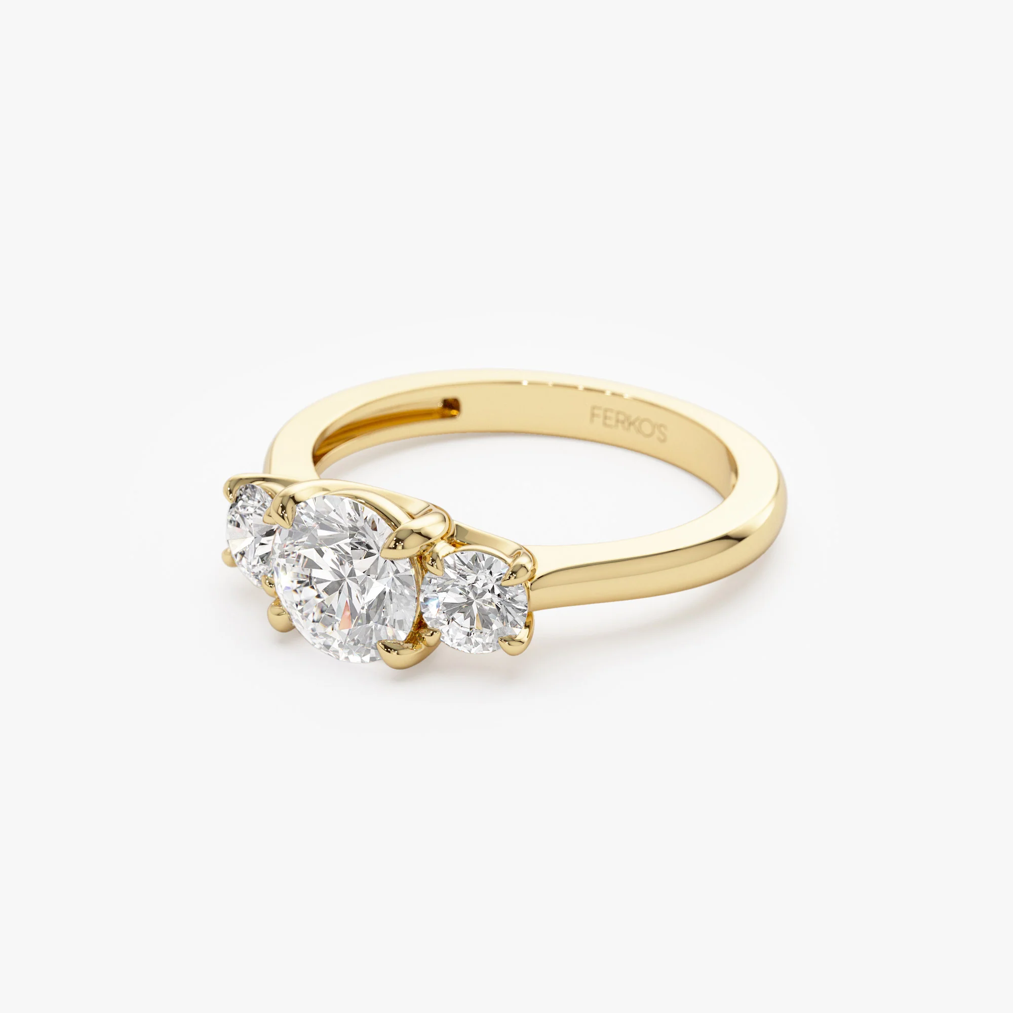 1.50 ctw 14k Round Lab Grown Diamond Three Stone Engagement Ring - Grace - Image 9
