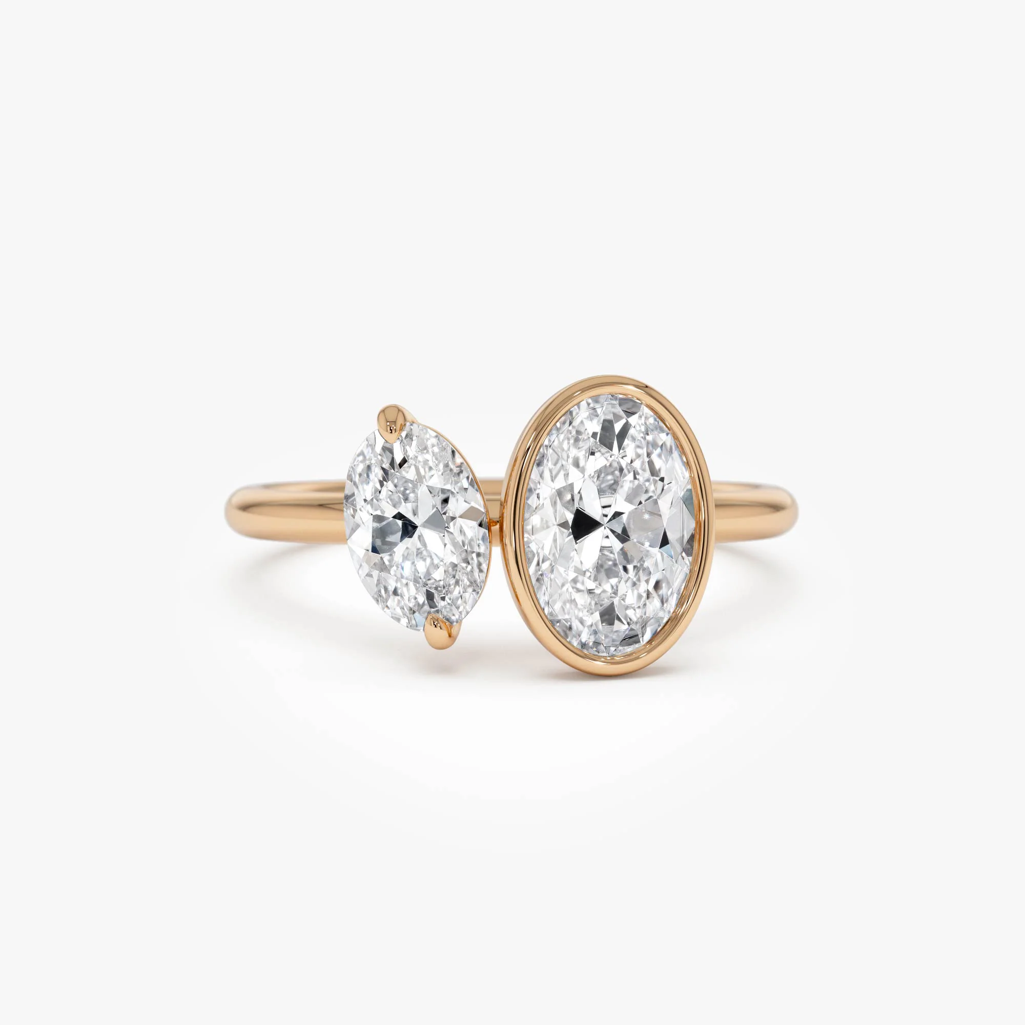 1.50ct 14k Oval Shaped Lab Grown Diamond Toi et Moi Ring - Amia - Image 7