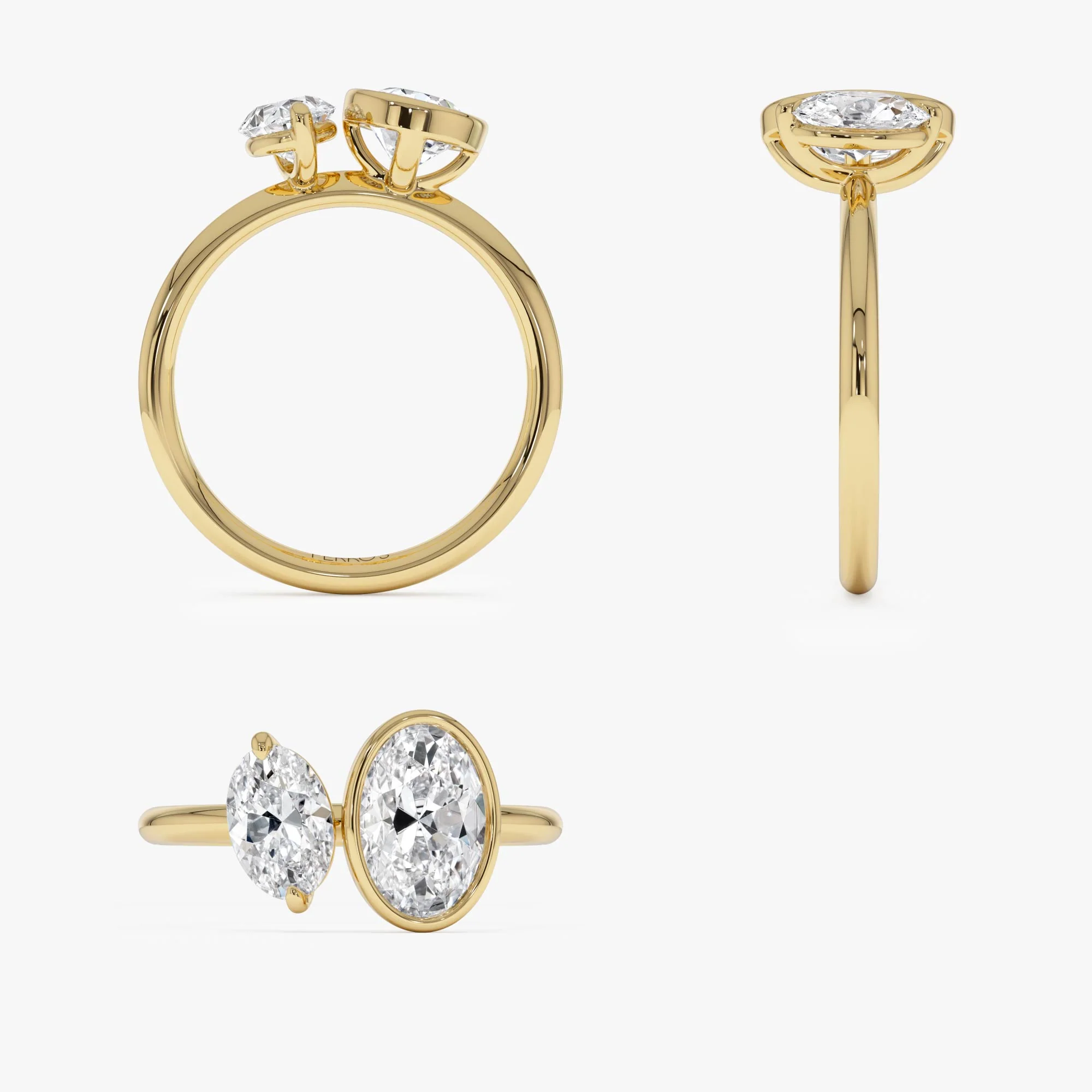 1.50ct 14k Oval Shaped Lab Grown Diamond Toi et Moi Ring - Amia - Image 9