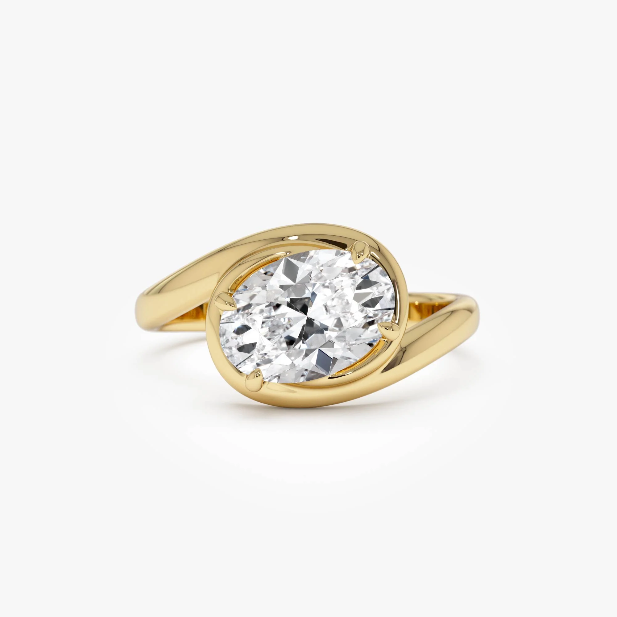 1.50ctw 14k Oval Shaped LabGrown Diamond Bypass Engagement Ring - Bianca