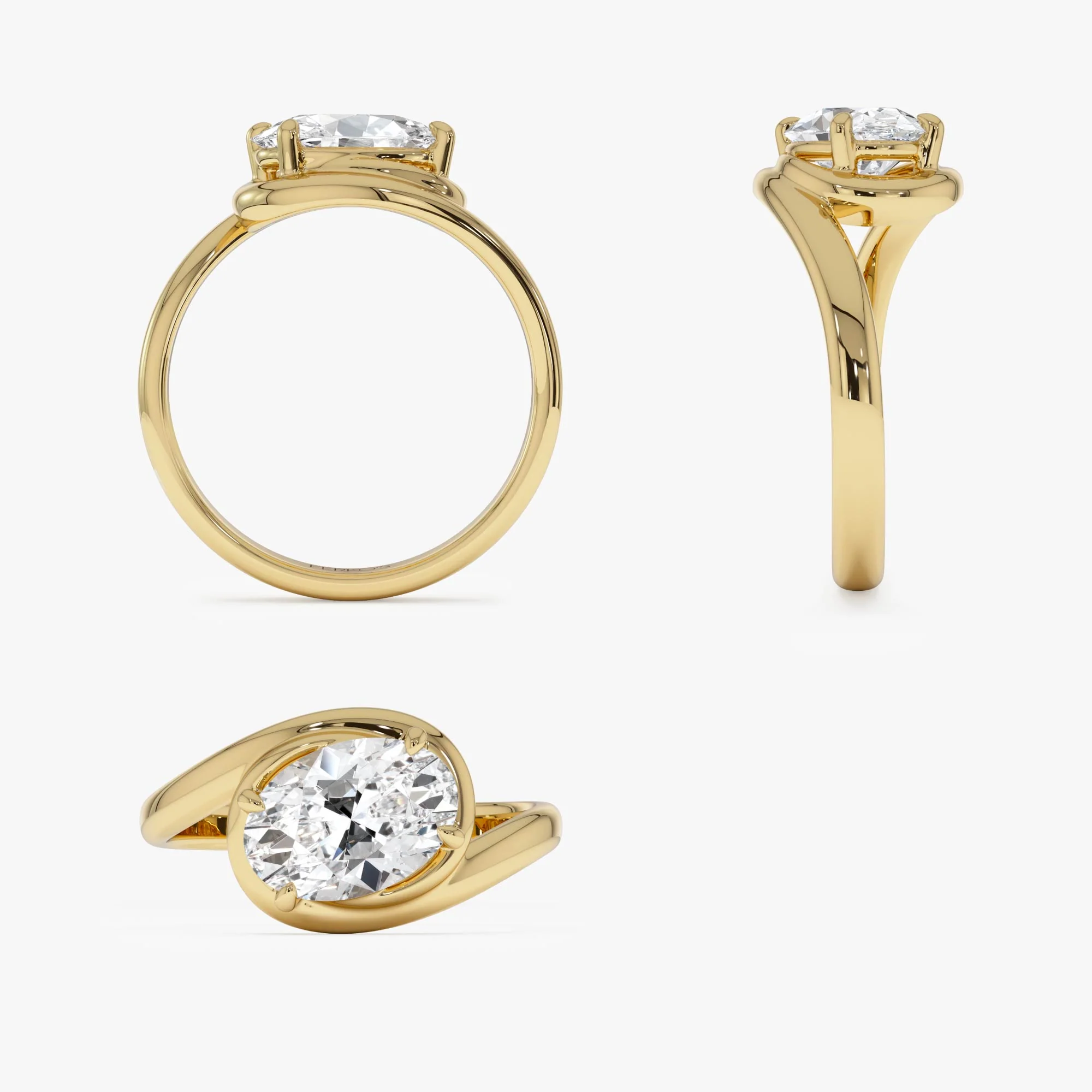 1.50ctw 14k Oval Shaped LabGrown Diamond Bypass Engagement Ring - Bianca - Image 10