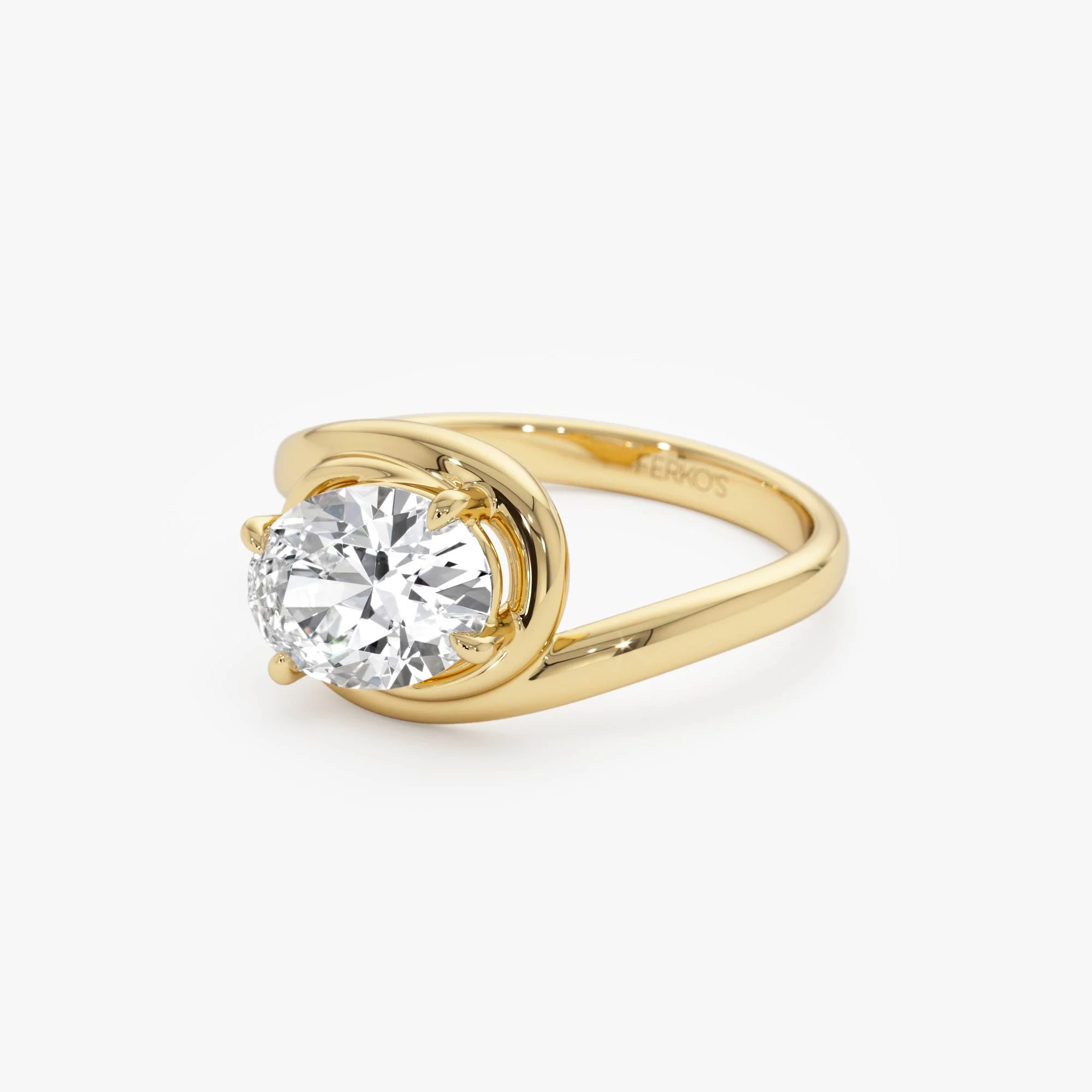 1.50ctw 14k Oval Shaped LabGrown Diamond Bypass Engagement Ring - Bianca - Image 9