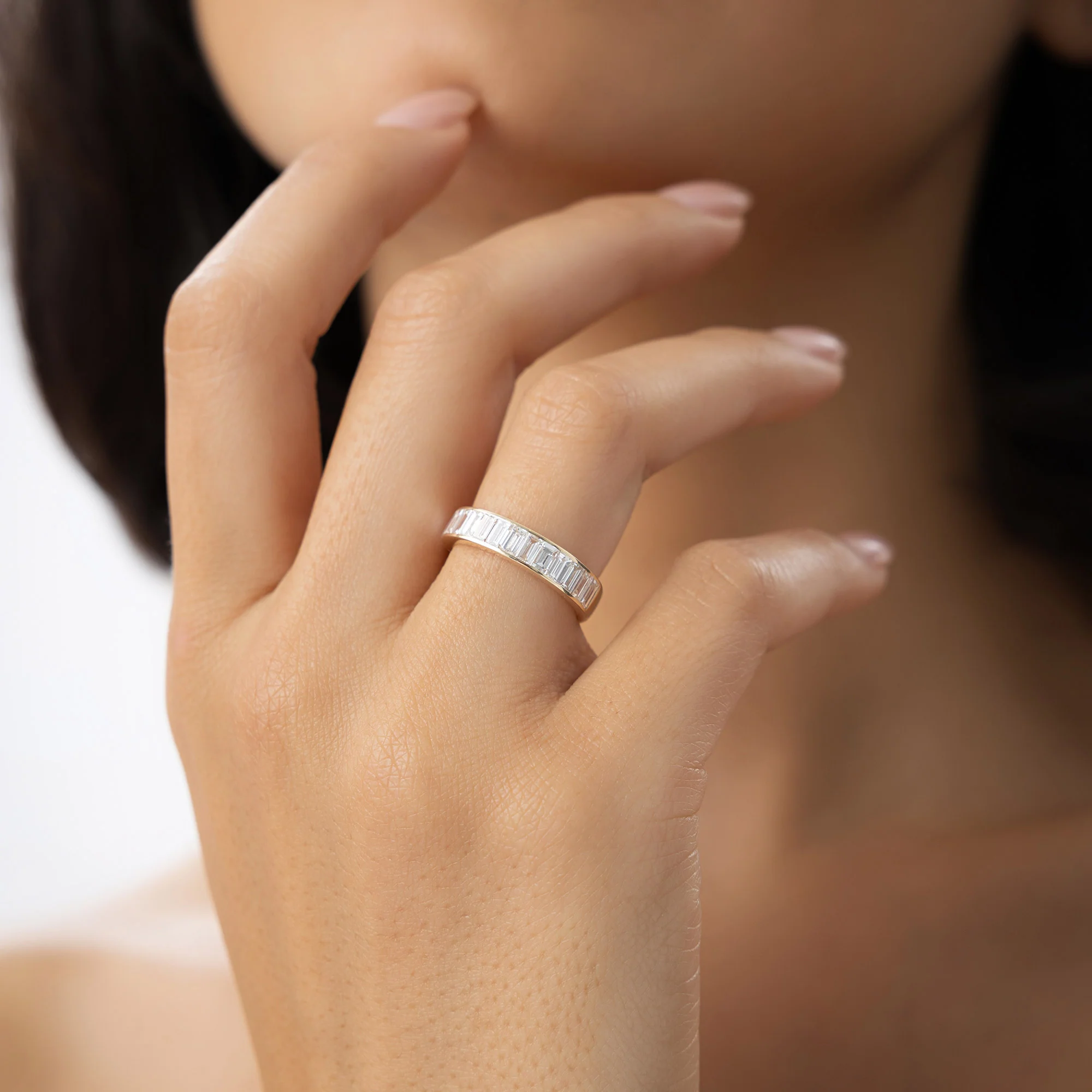 1.55 ctw 14k Channel Setting Baguette Lab Grown Diamond Anniversary Ring - Stella - Image 2