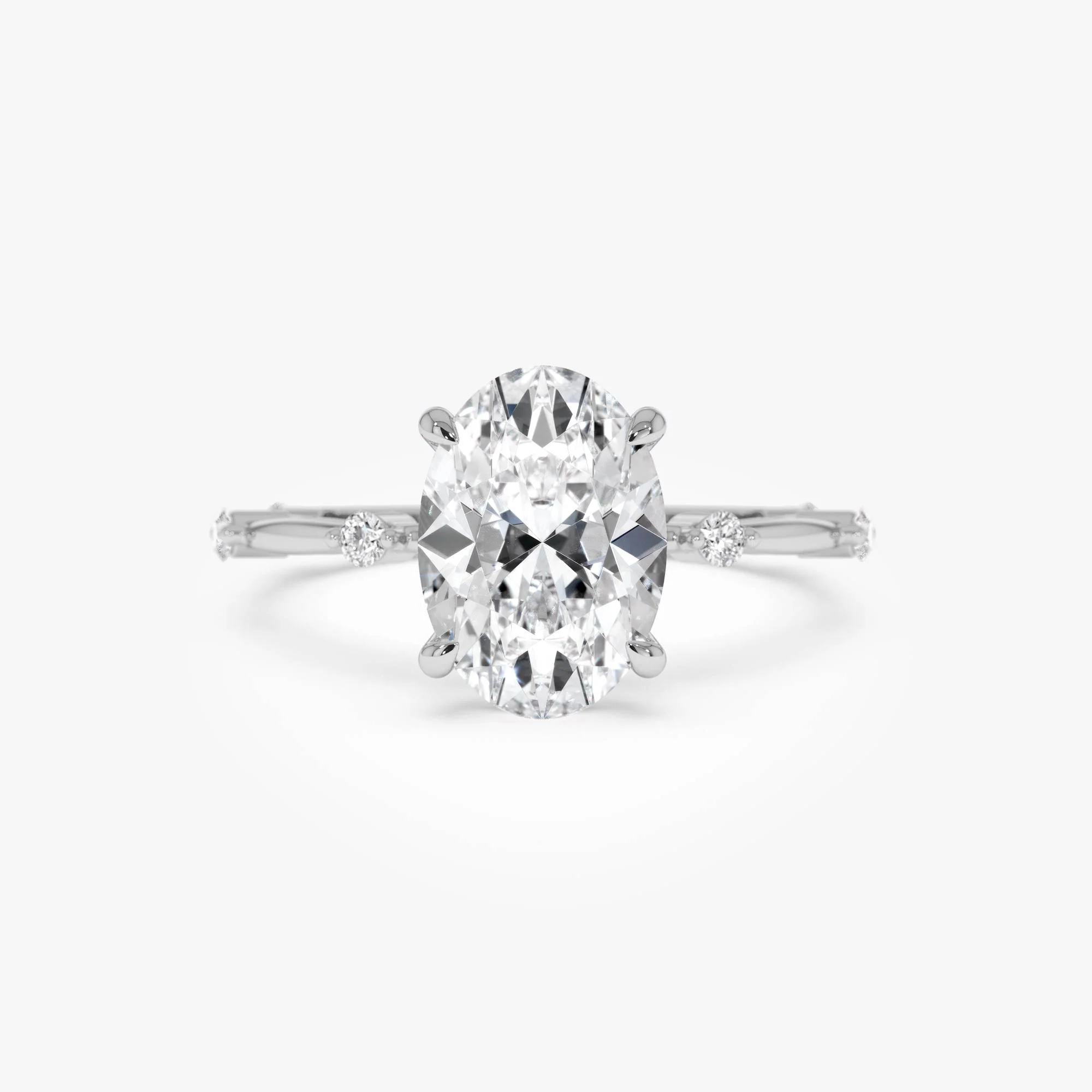 1.55 Ctw 14k Lab Grown Oval Diamond Engagement Ring Accent Band - Solenne - Image 7