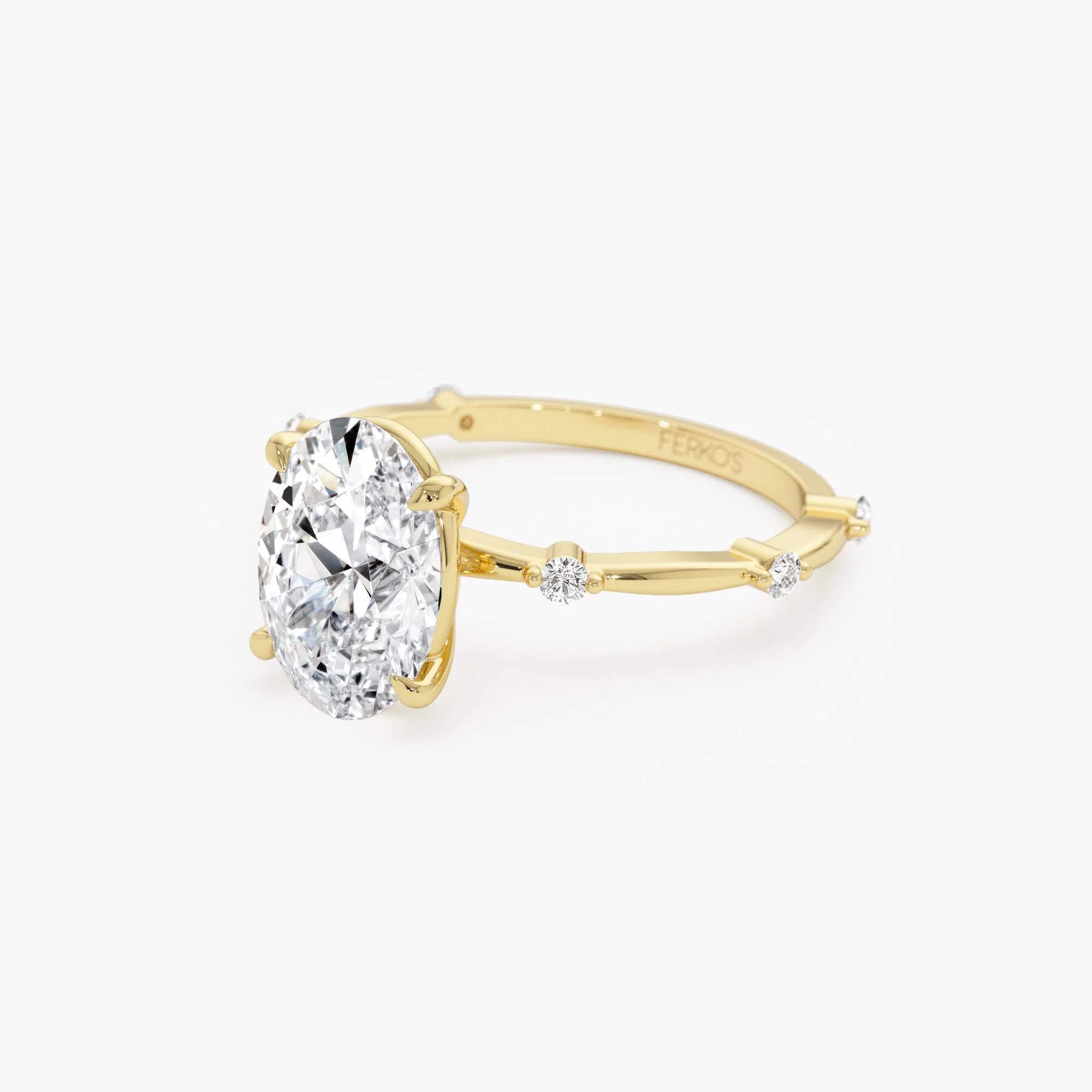 1.55 Ctw 14k Lab Grown Oval Diamond Engagement Ring Accent Band - Solenne - Image 8