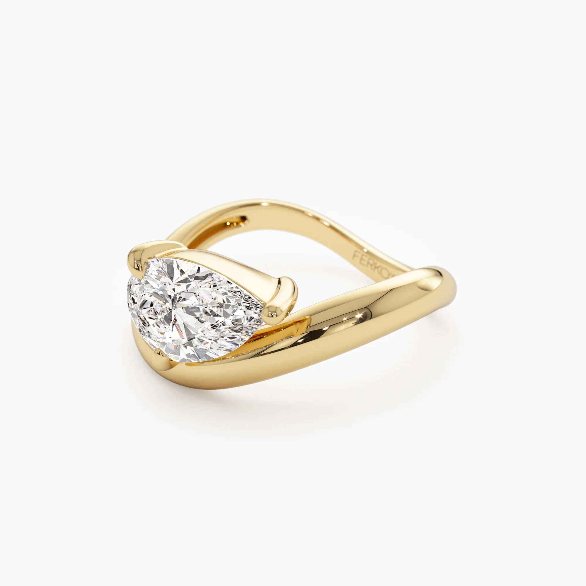 1.55 ctw 14k Lab Grown Pear Shaped Wave Diamond Engagement Ring  - Sophie - Image 7