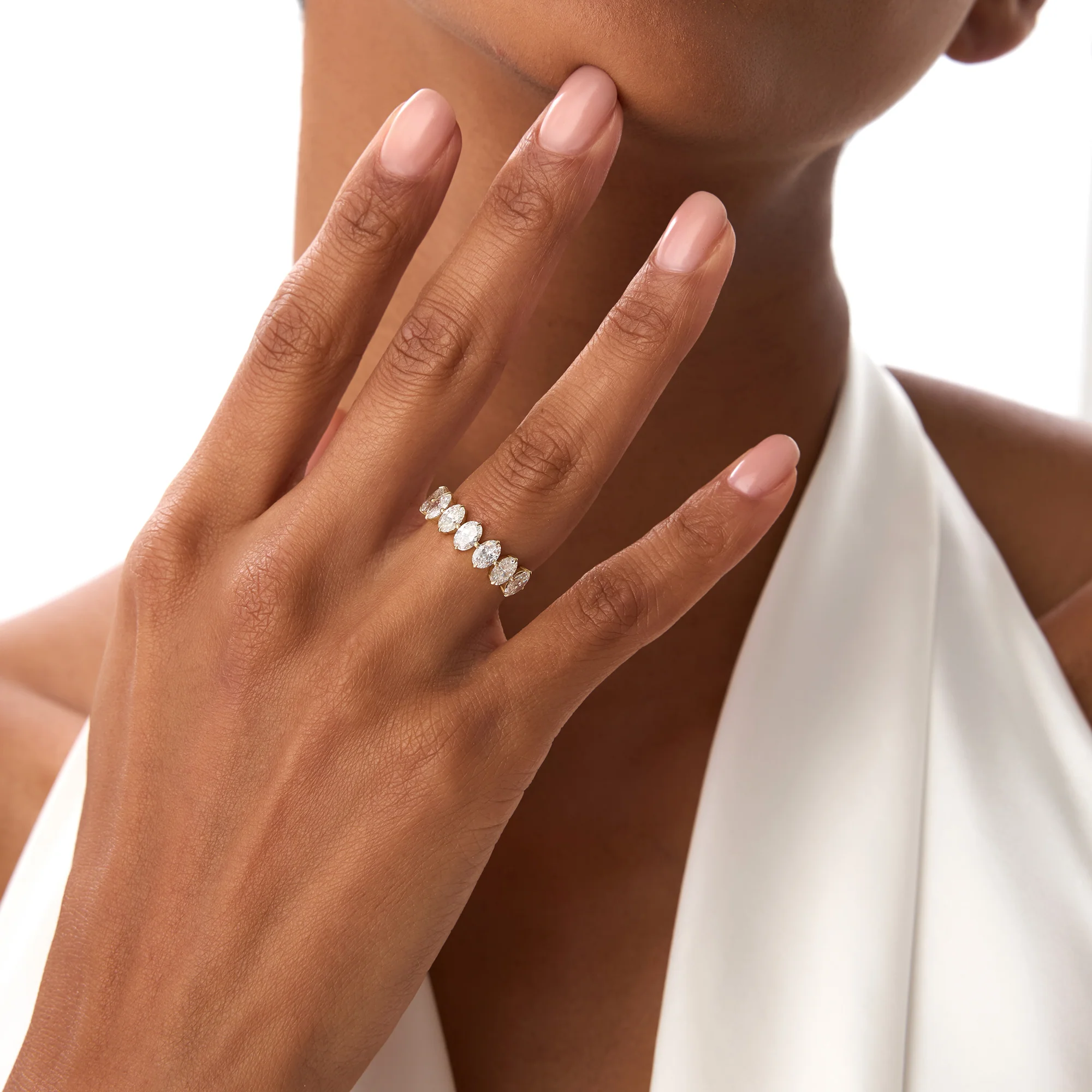 1.55ctw Oval Shaped Lab Diamond Anniversary Ring - Dora - Image 5