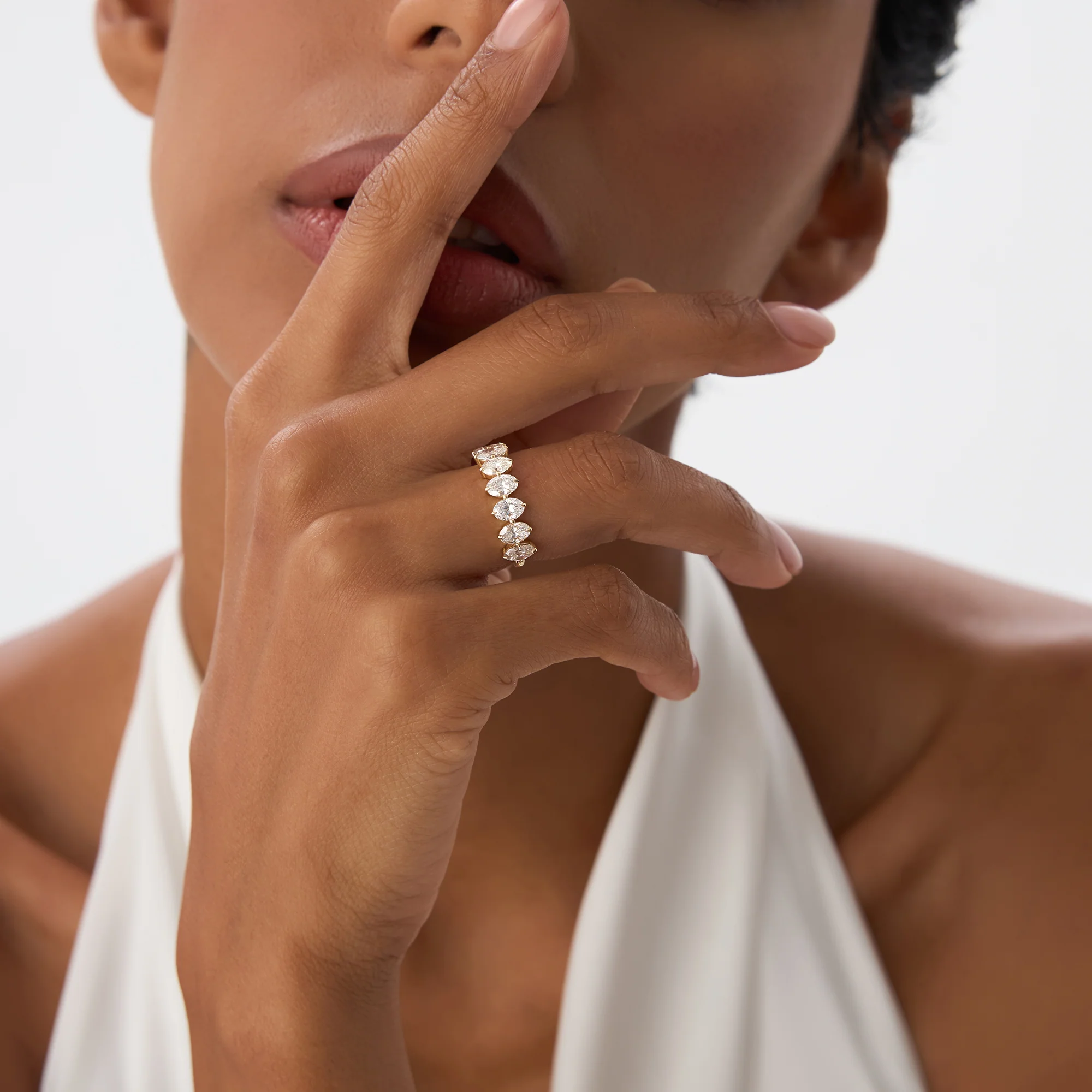 1.55ctw Oval Shaped Lab Diamond Anniversary Ring - Dora - Image 7