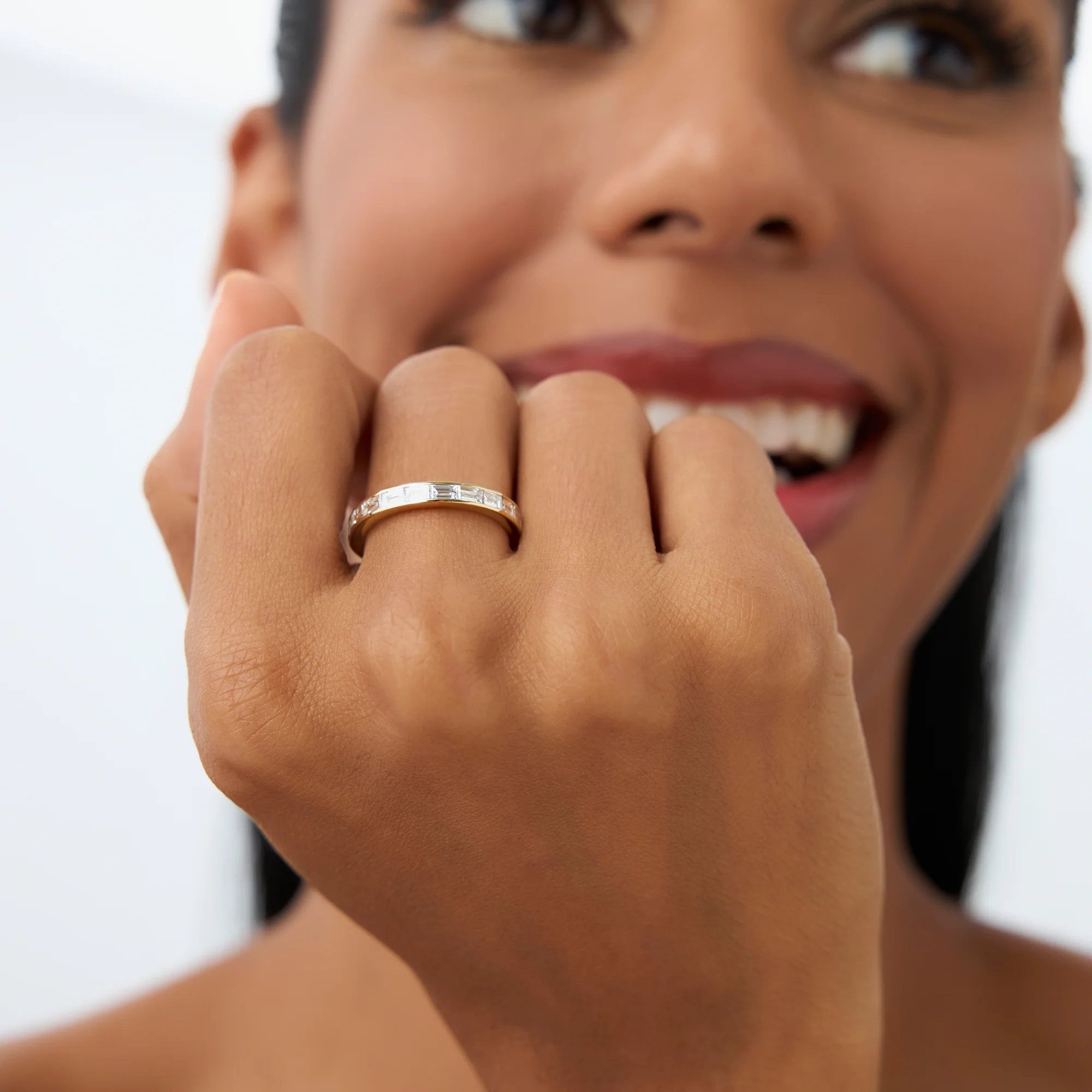 1.6 ctw 14k East to West Setting Full Eternity Baguette Lab Grown Diamond Ring - Layla - Image 2