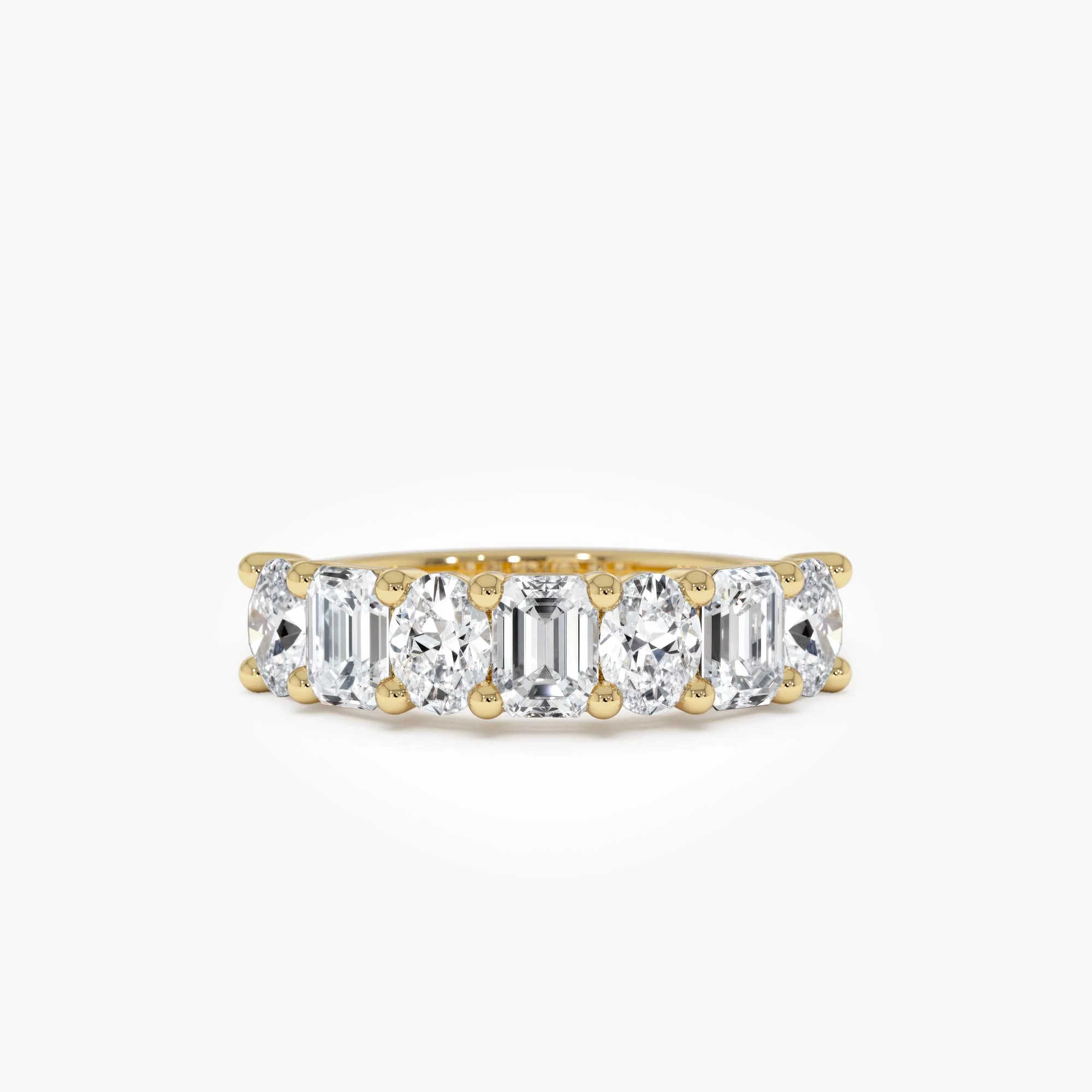 1.85 Ctw 14k Lab Grown Mixed Emerald & Oval Cut Anniversary Band - Zita