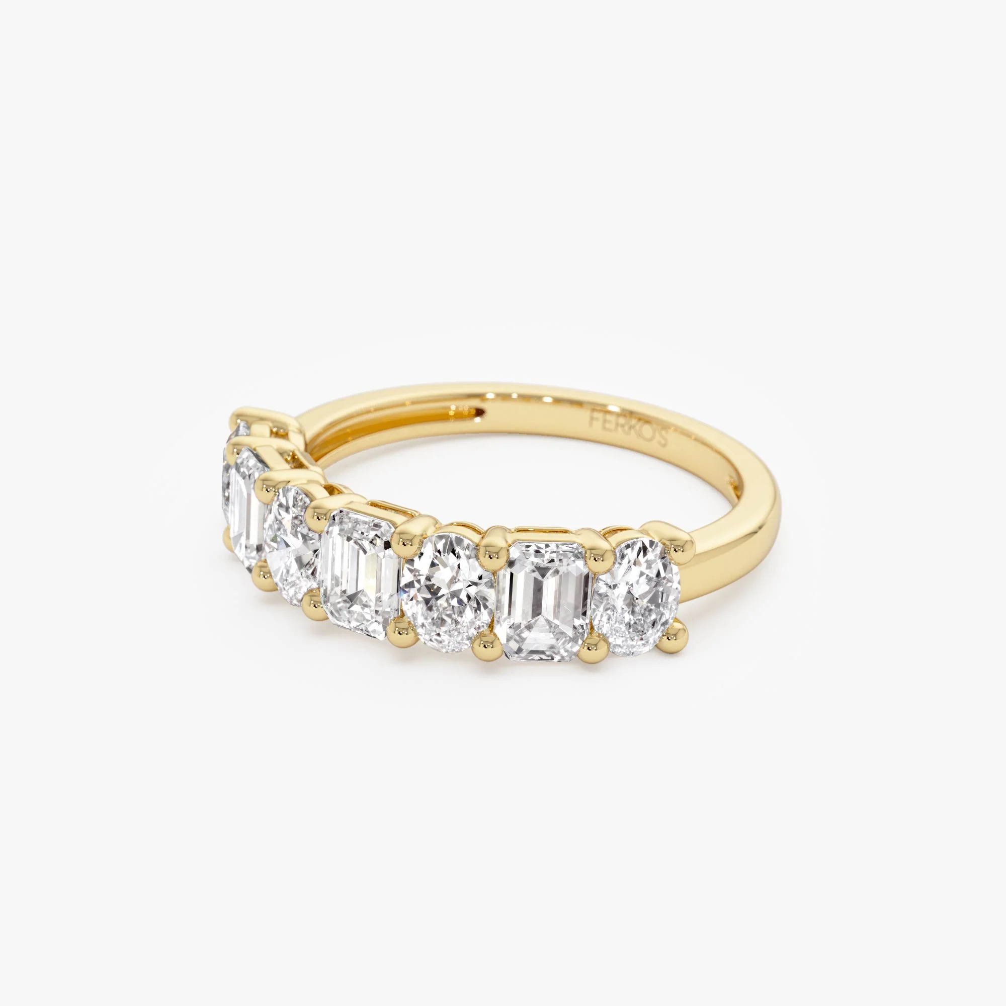 1.85 Ctw 14k Lab Grown Mixed Emerald & Oval Cut Anniversary Band - Zita - Image 6