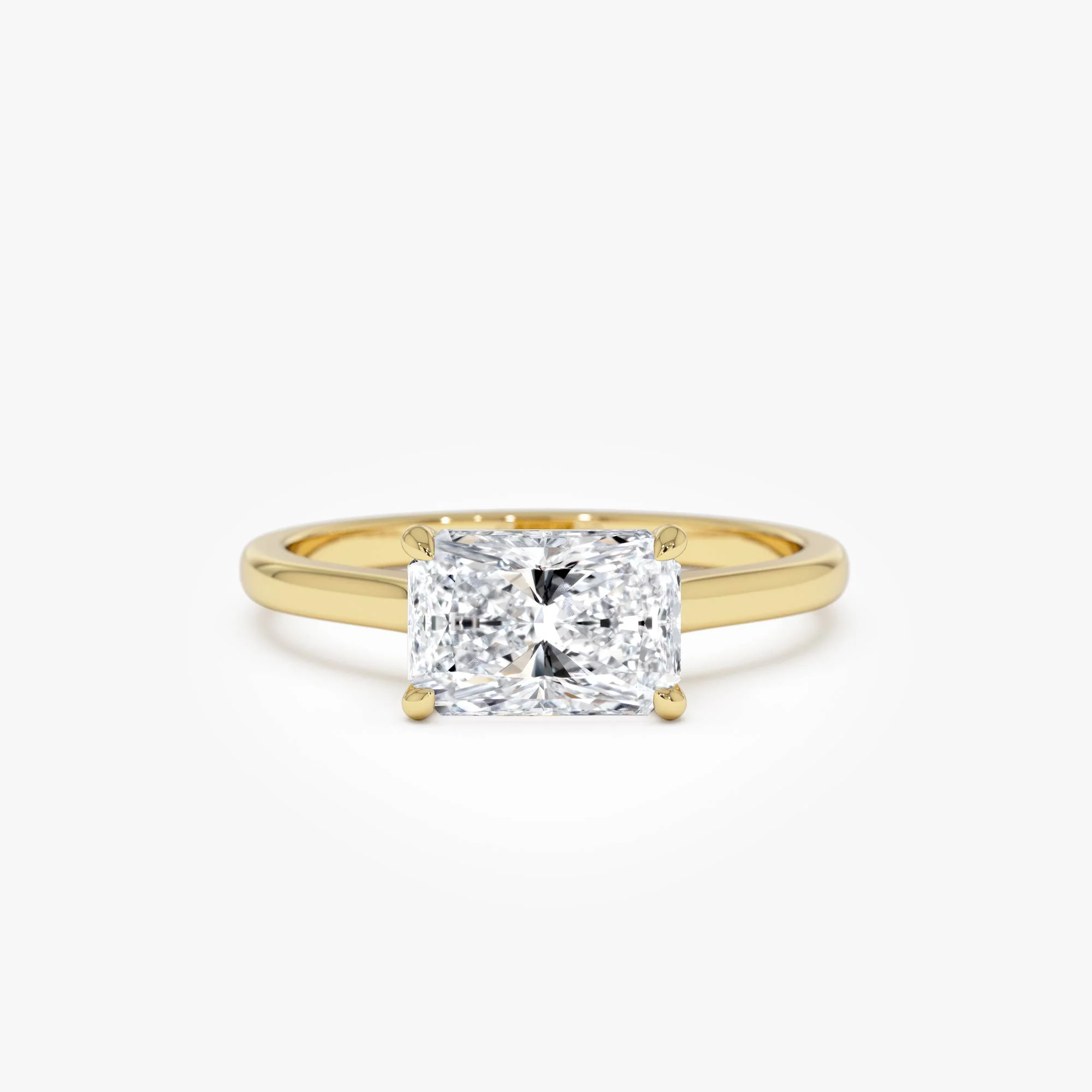 1 CTW 14k Radiant Cut Lab Grown Radiant Shaped East-West Set Diamond Ring - Alba