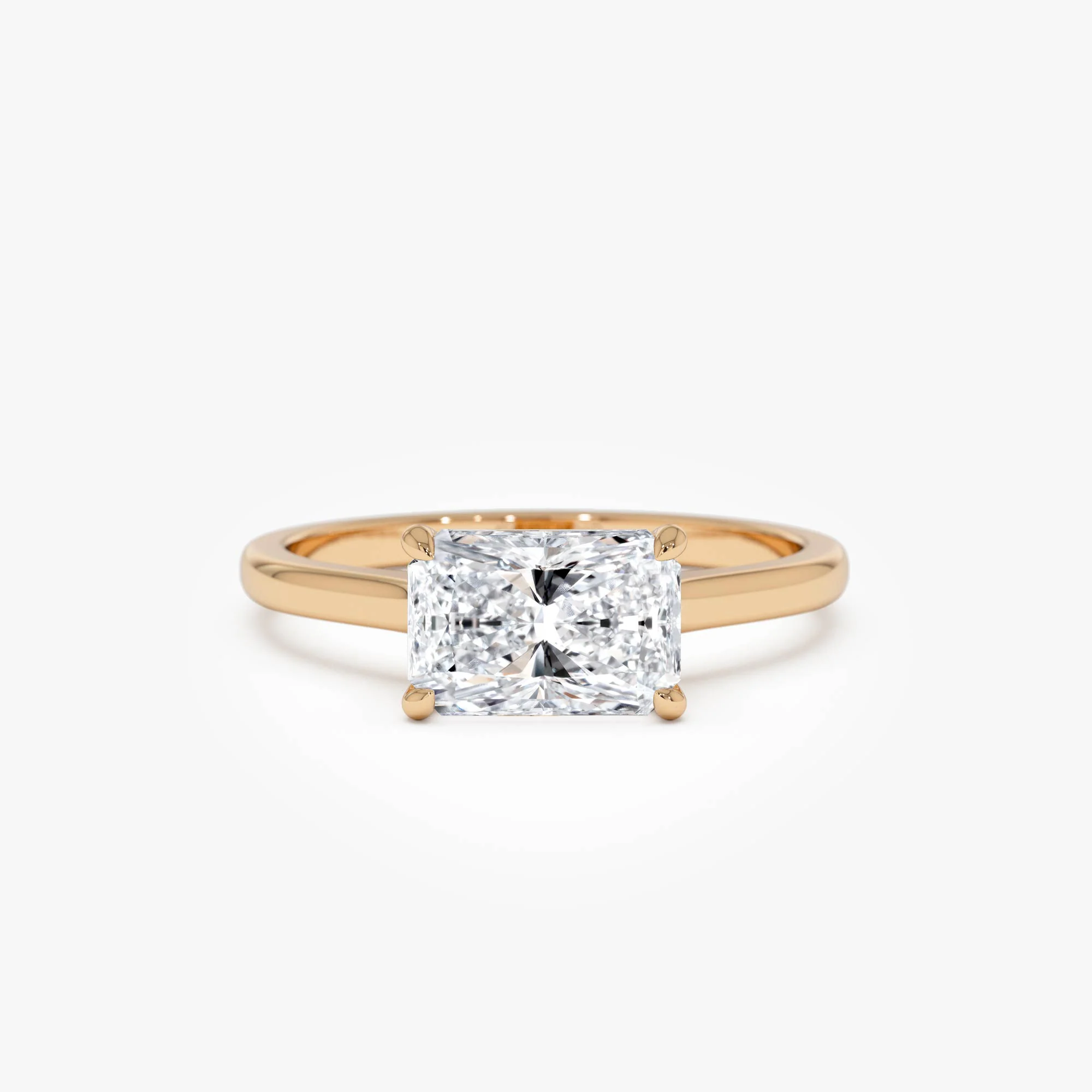 1 CTW 14k Radiant Cut Lab Grown Radiant Shaped East-West Set Diamond Ring - Alba - Image 10