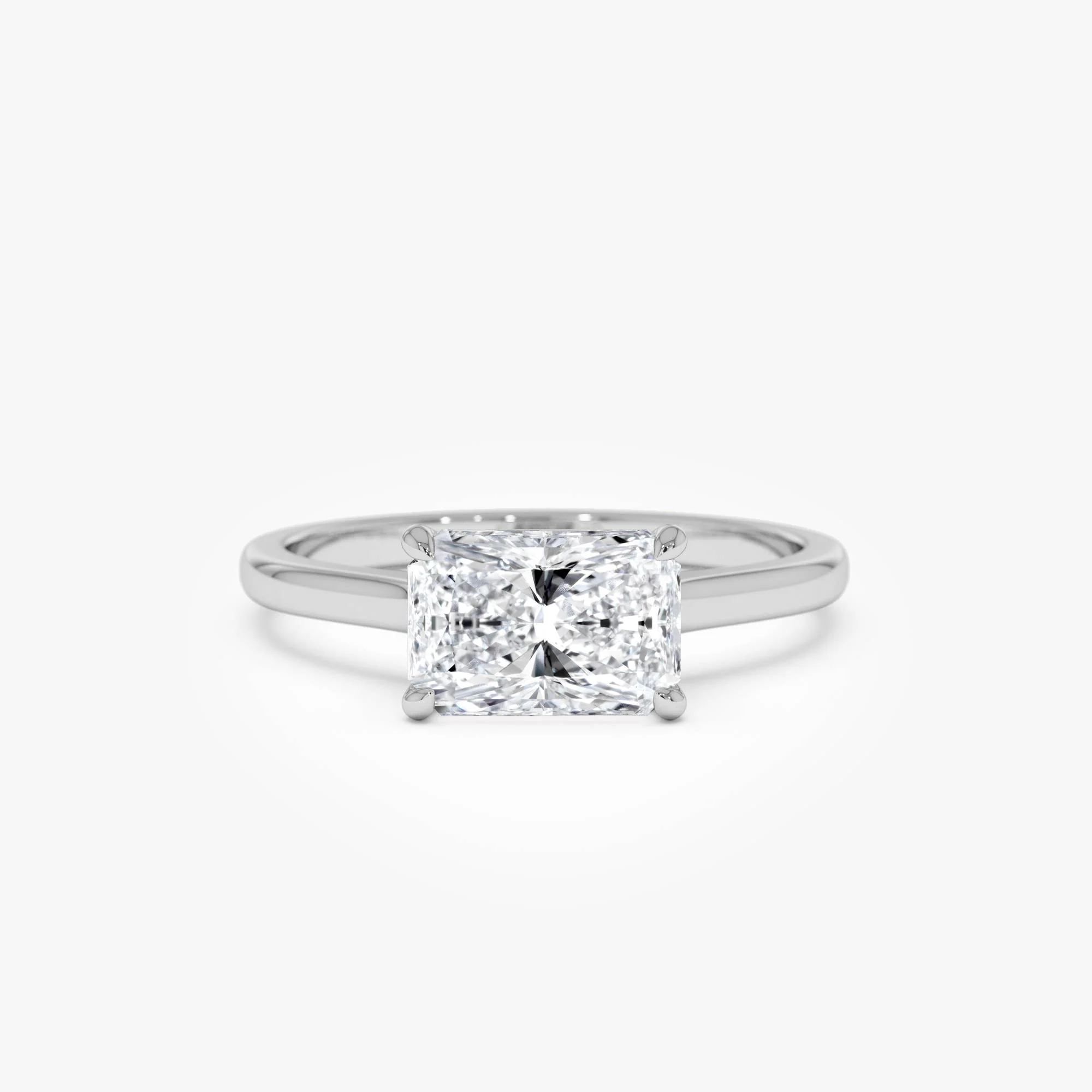 1 CTW 14k Radiant Cut Lab Grown Radiant Shaped East-West Set Diamond Ring - Alba - Image 11