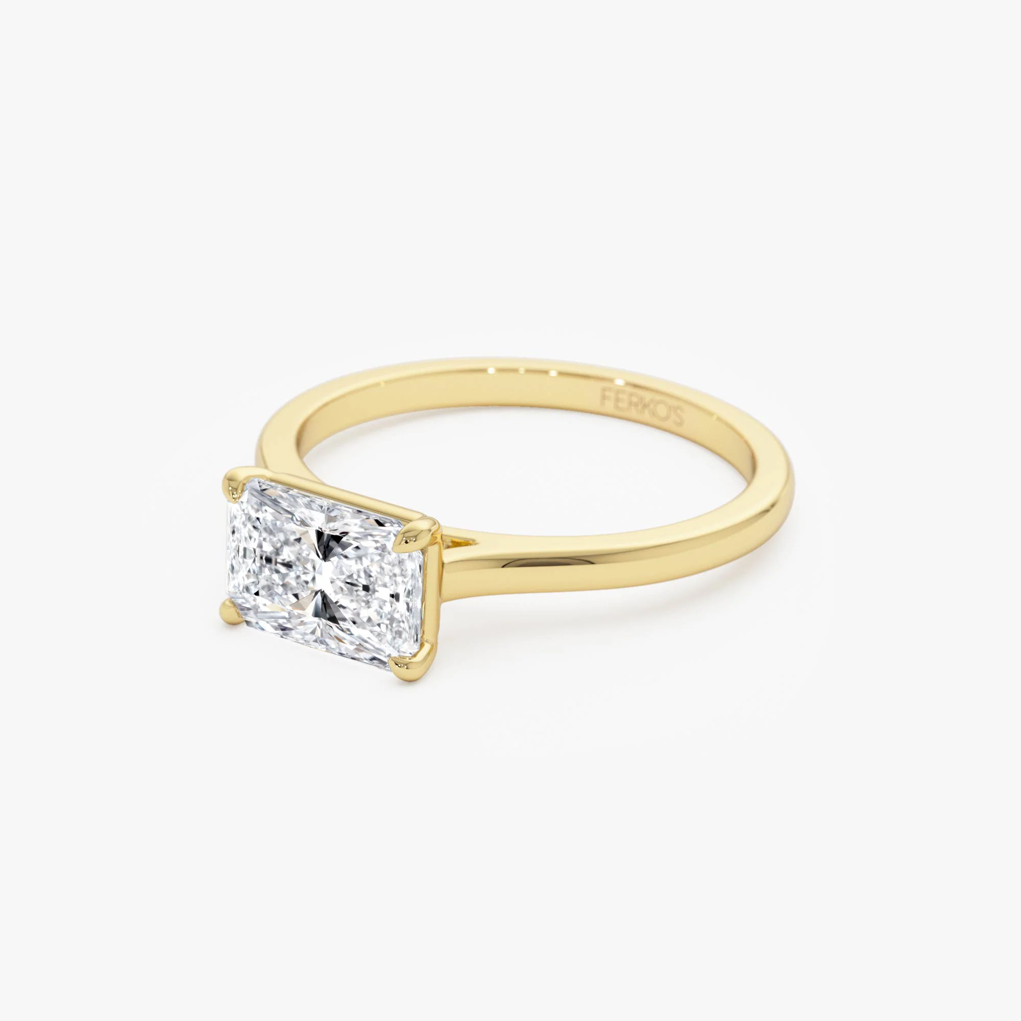 1 CTW 14k Radiant Cut Lab Grown Radiant Shaped East-West Set Diamond Ring - Alba - Image 12