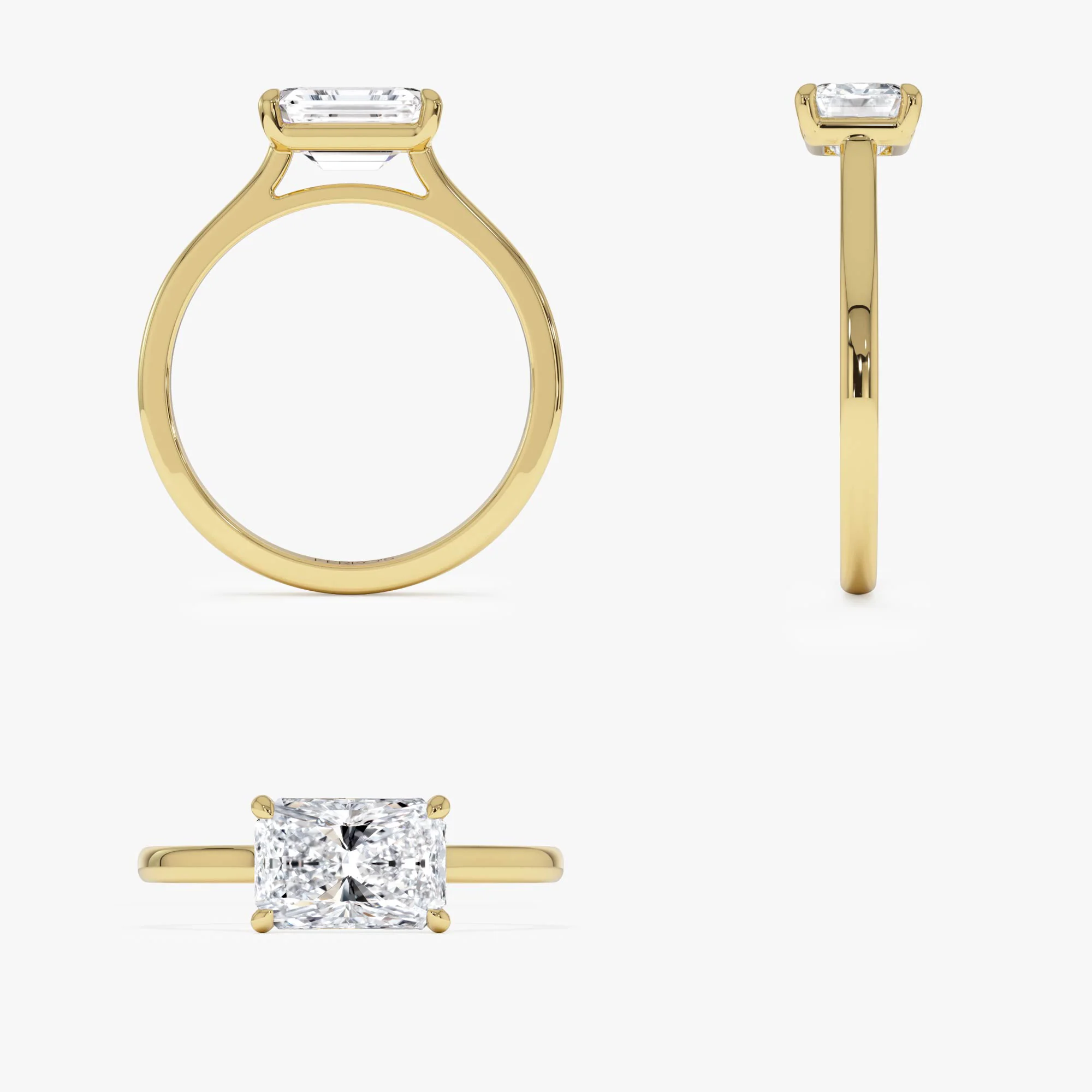 1 CTW 14k Radiant Cut Lab Grown Radiant Shaped East-West Set Diamond Ring - Alba - Image 13