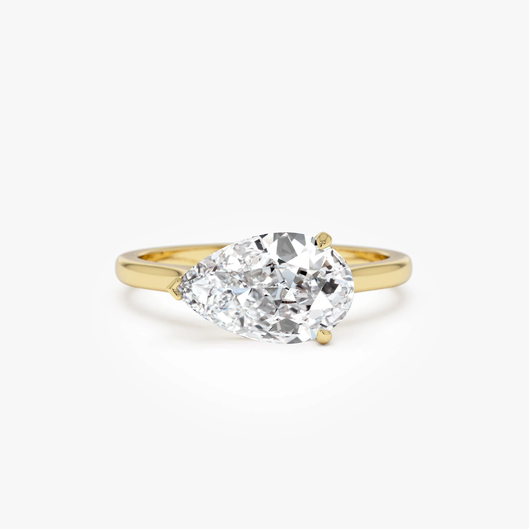 1 CTW 14k Pear Shaped Lab Grown Pear Shaped East-West Set Diamond Ring - Daria