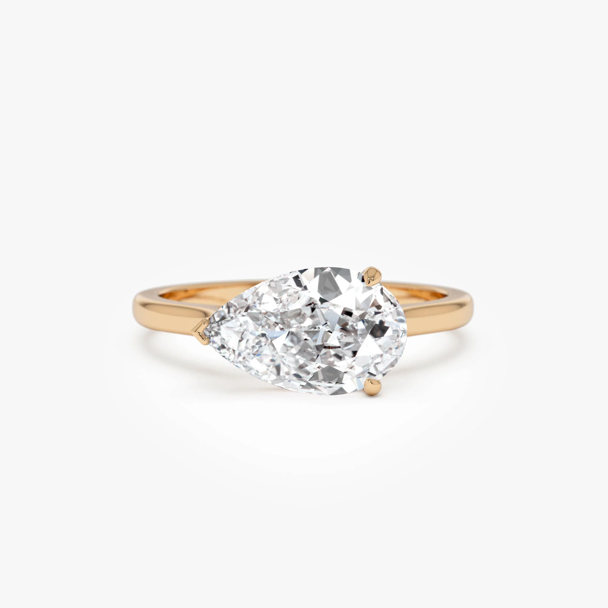 1 CTW 14k Pear Shaped Lab Grown Pear Shaped East-West Set Diamond Ring - Daria - Image 10