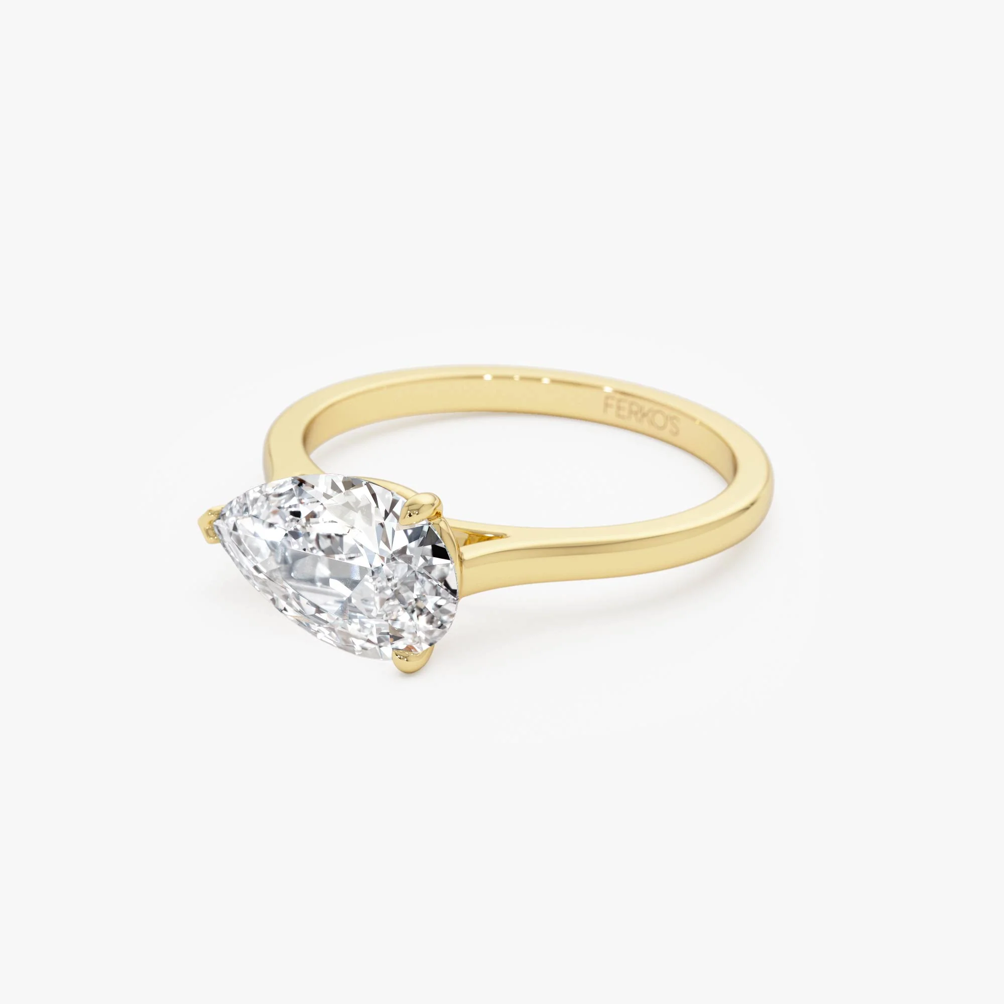 1 CTW 14k Pear Shaped Lab Grown Pear Shaped East-West Set Diamond Ring - Daria - Image 11