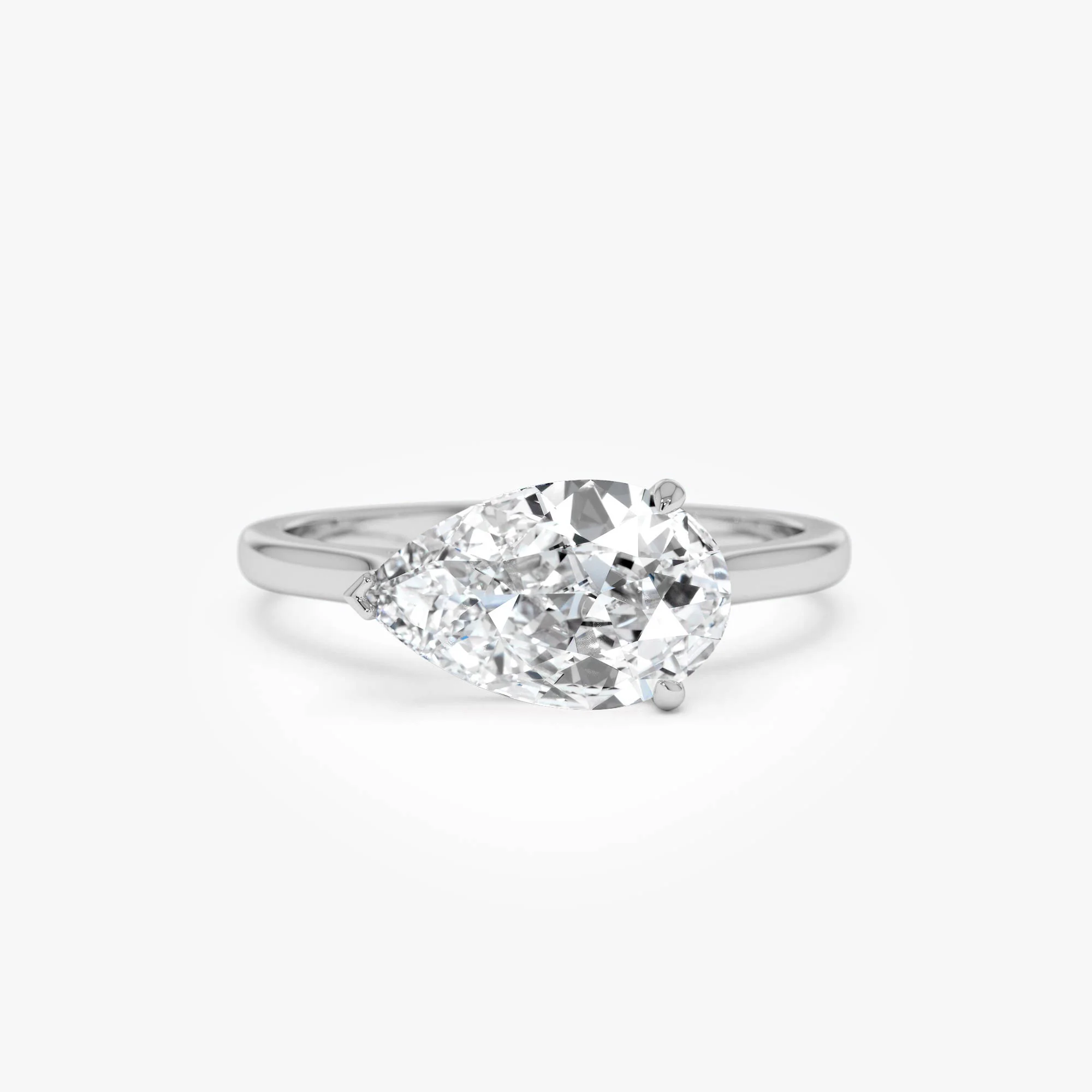 1 CTW 14k Pear Shaped Lab Grown Pear Shaped East-West Set Diamond Ring - Daria - Image 9