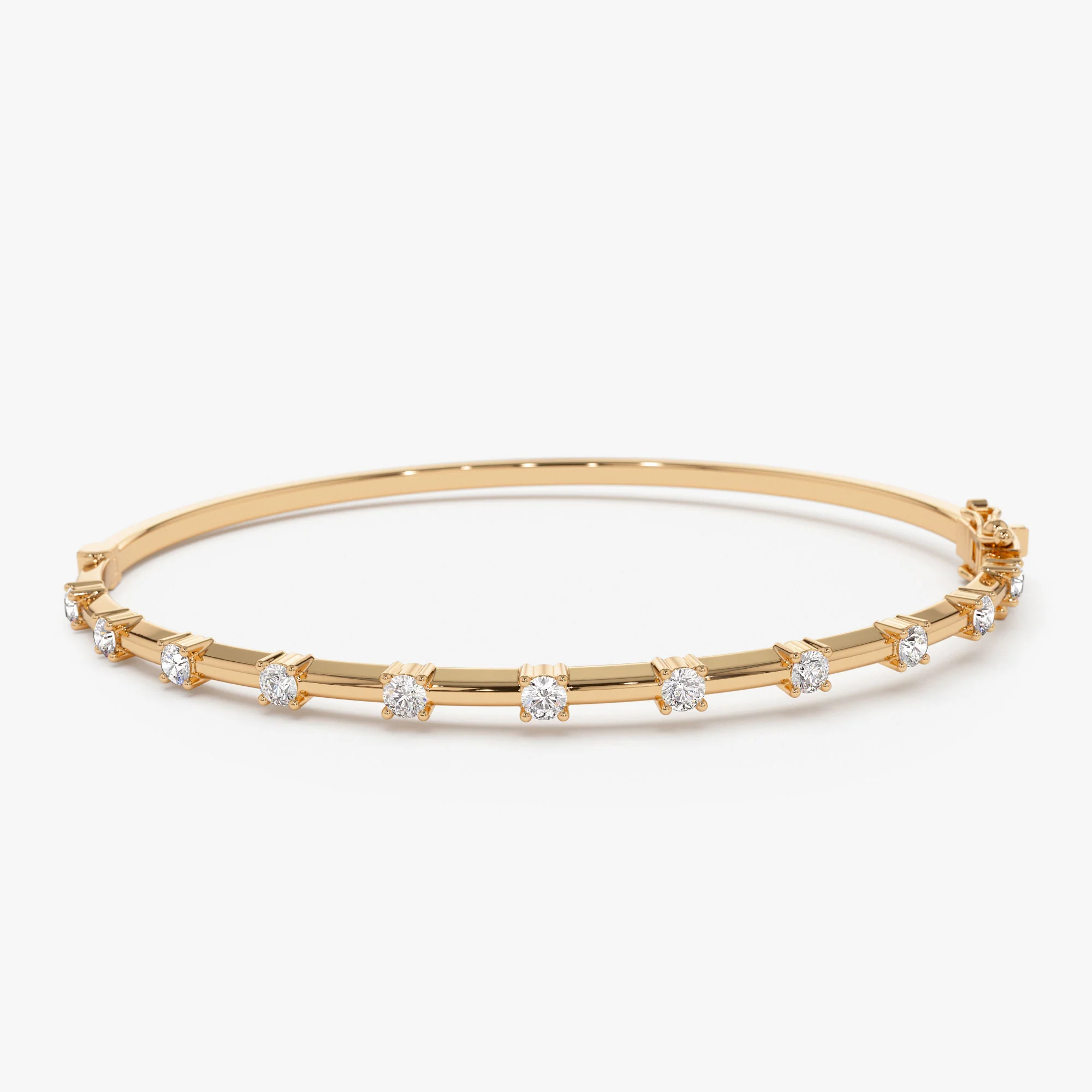 14k 0.50 ctw Diamond Bar Bangle Bracelet - Image 6