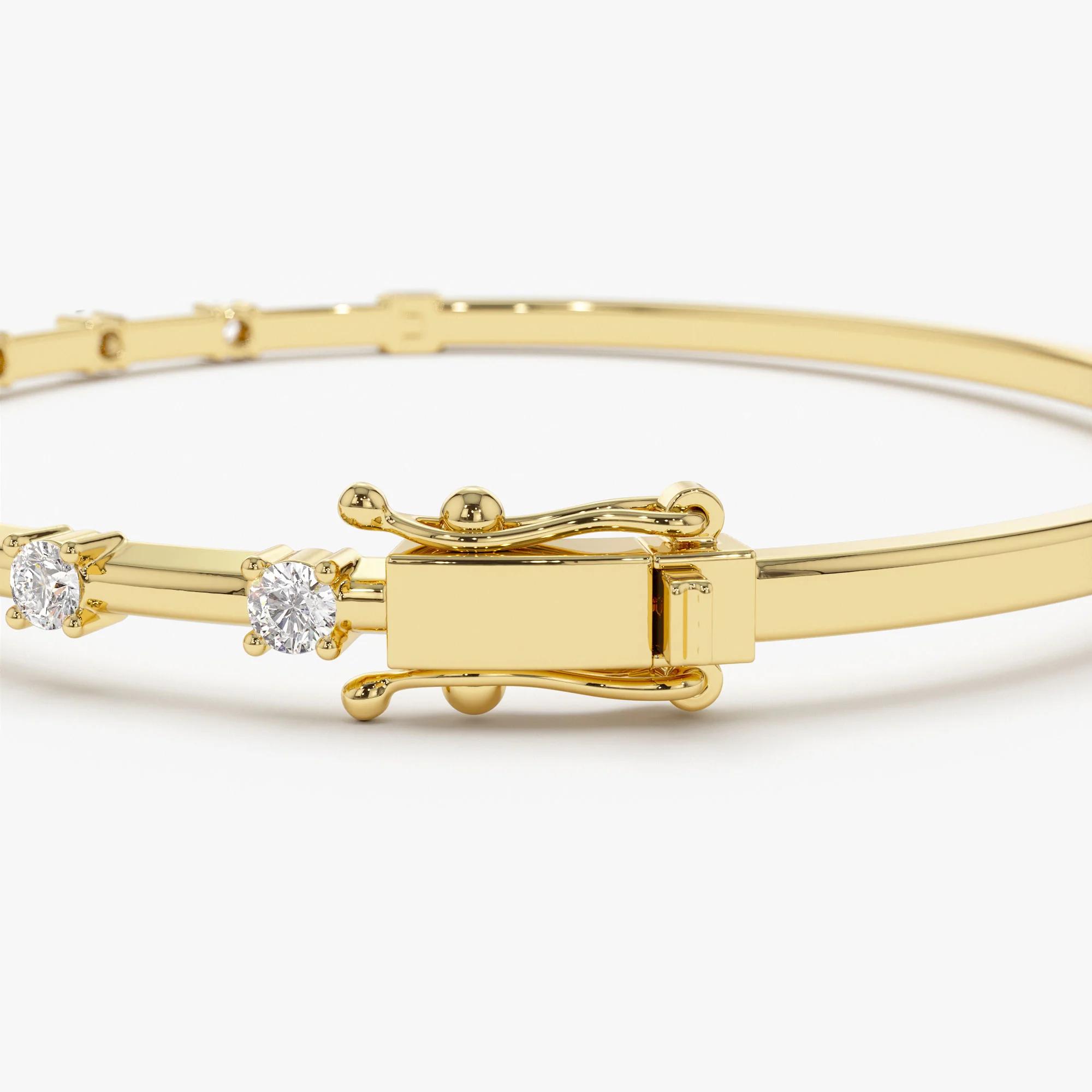 14k 0.50 ctw Diamond Bar Bangle Bracelet - Image 8