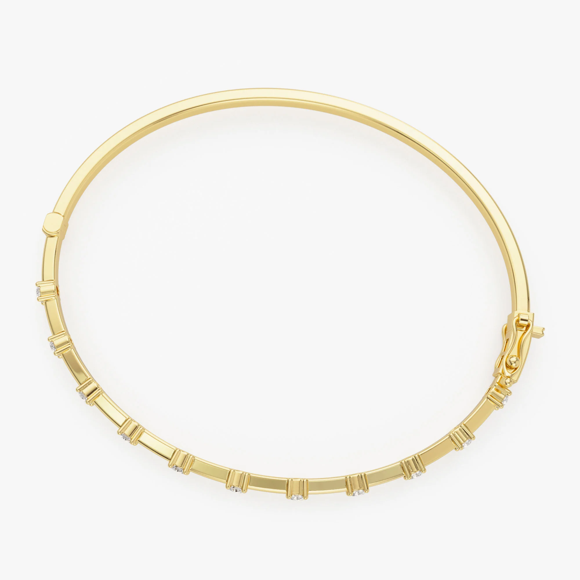 14k 0.50 ctw Diamond Bar Bangle Bracelet - Image 9