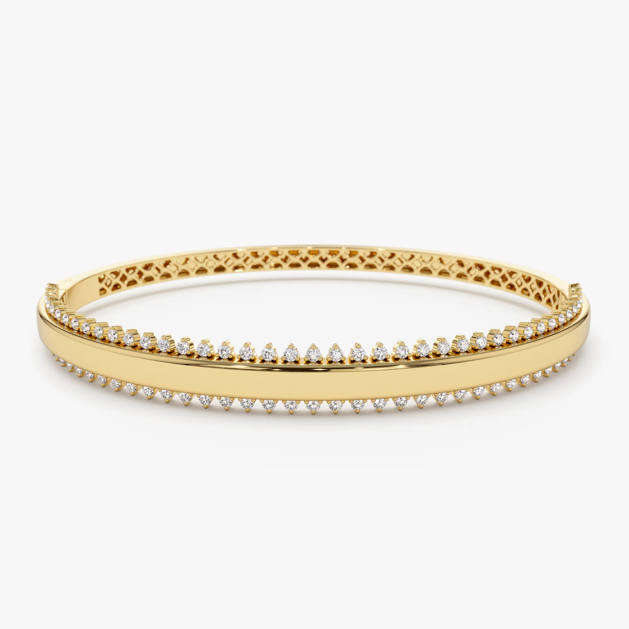 14k 0.85 Ctw Statement Diamond Bangle Bracelet