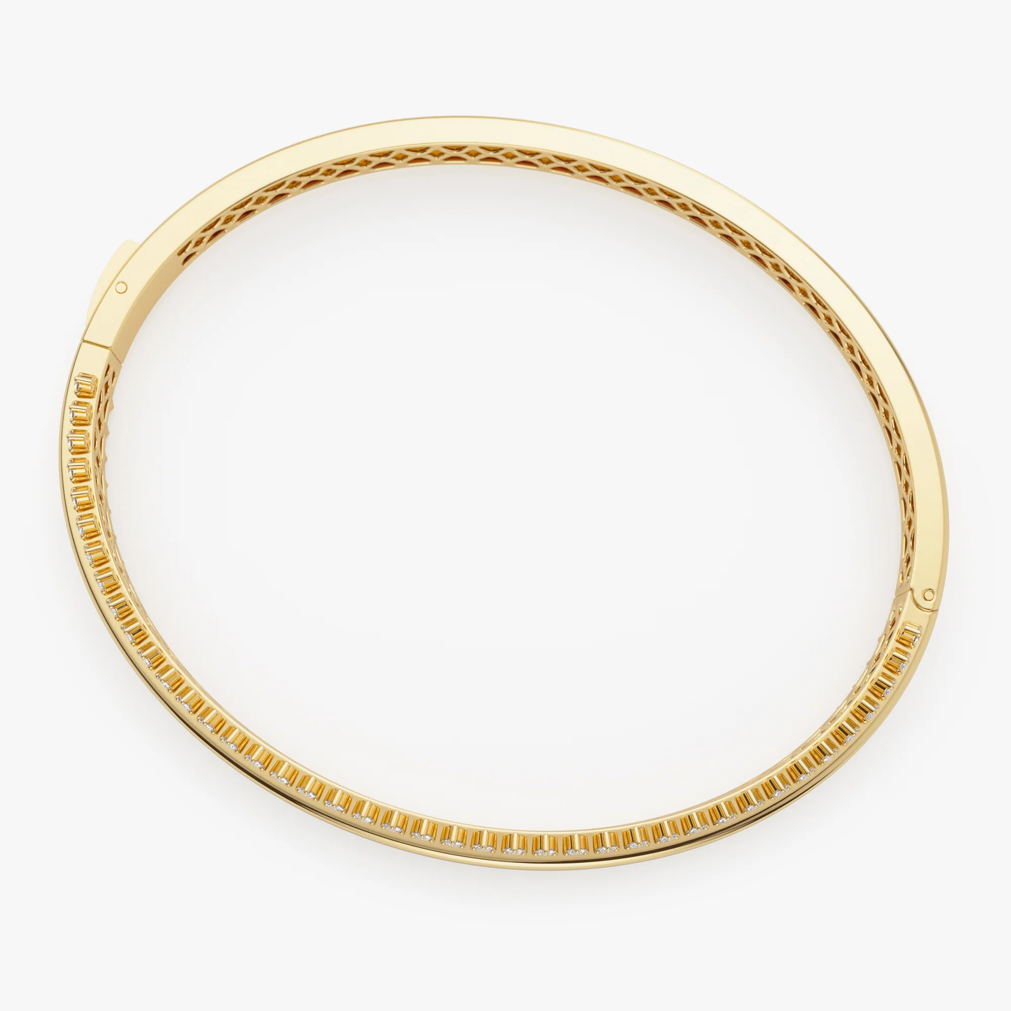 14k 0.85 Ctw Statement Diamond Bangle Bracelet - Image 9