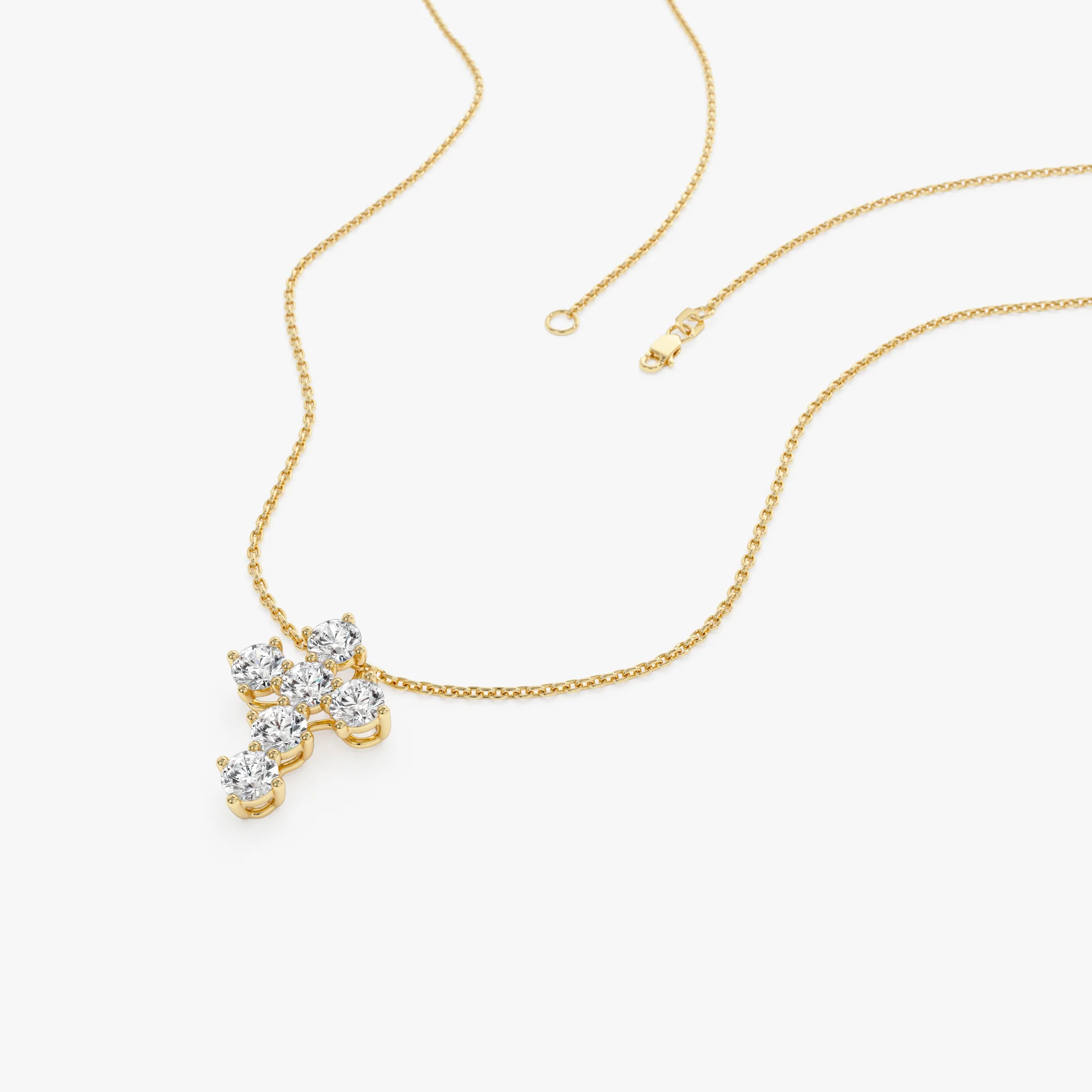 14k 0.99 Ctw Round Brilliant Lab Grown Diamond Cross Necklace - Imani - Image 8