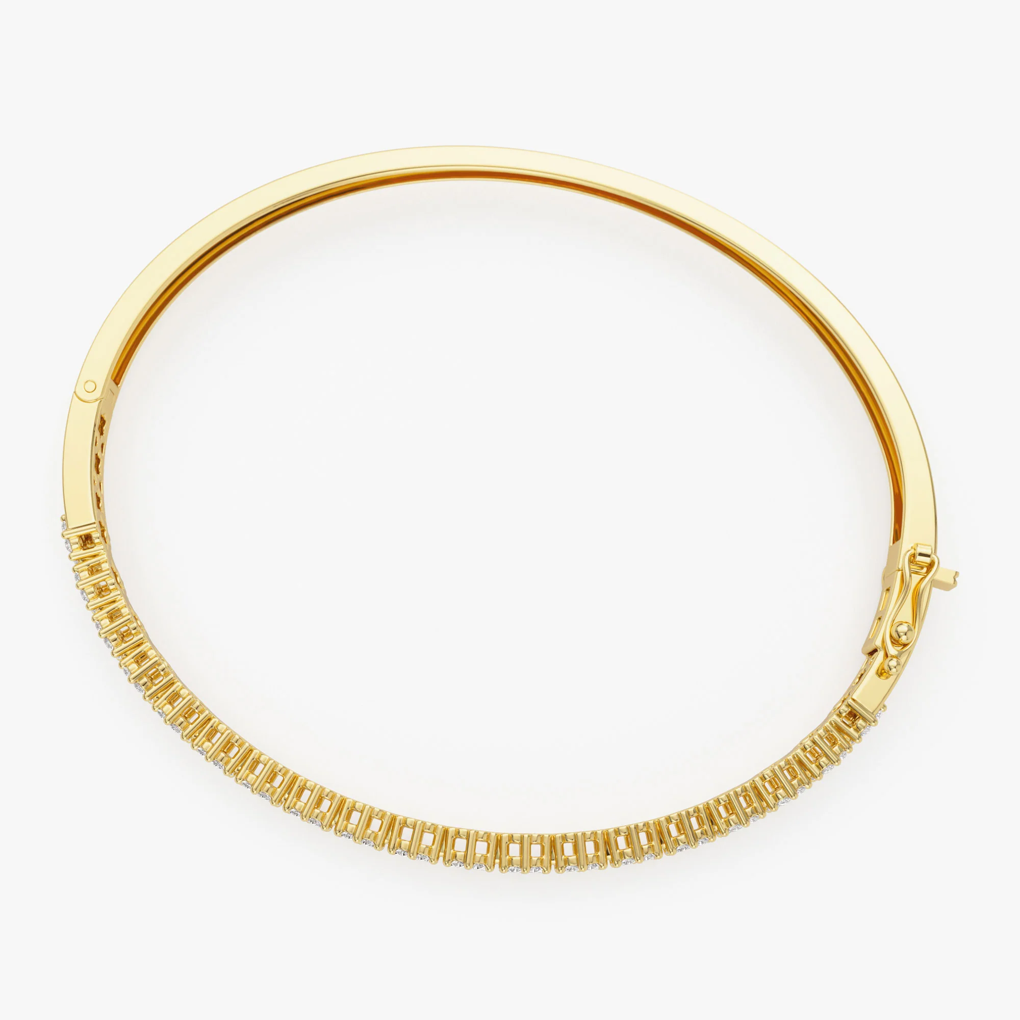 14k 1.15ctw Luxurious Cluster Diamond Bangle - Image 9
