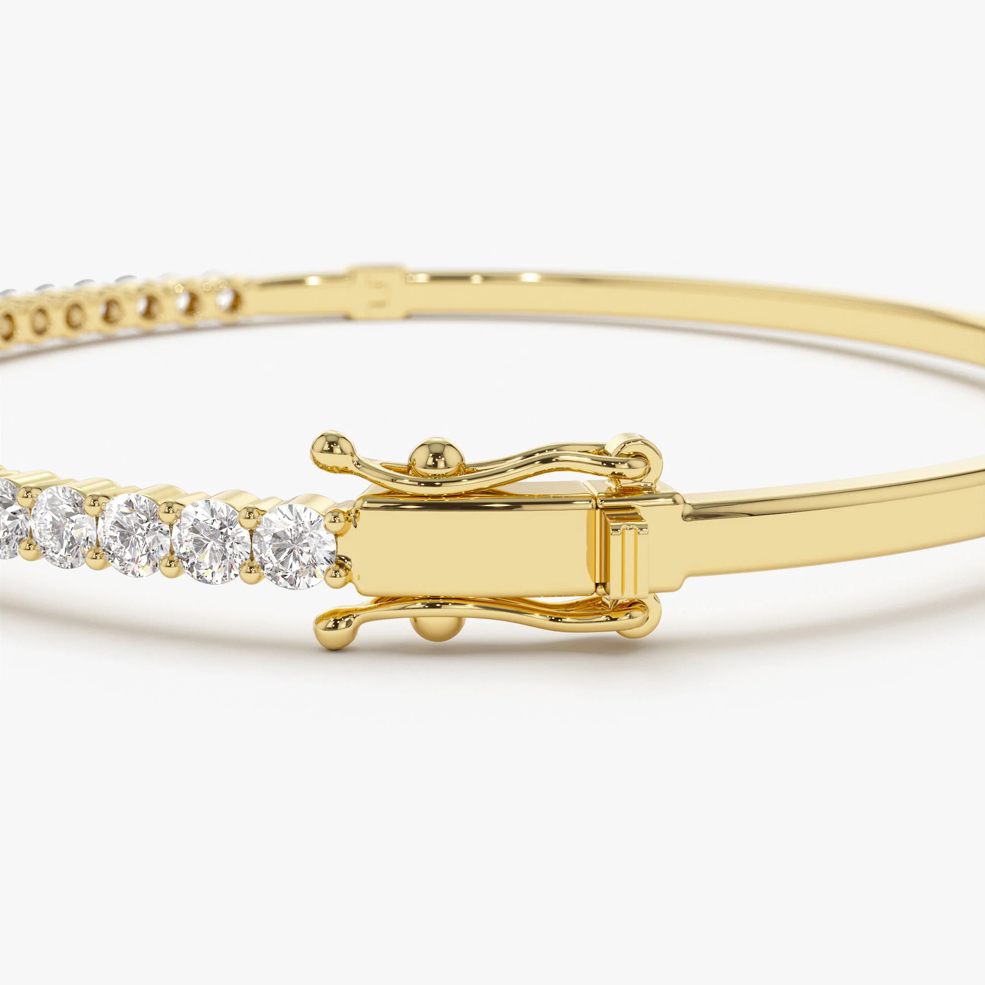 14k 1.50 Ctw Prong Setting Diamond Bange Bracelet - Image 9