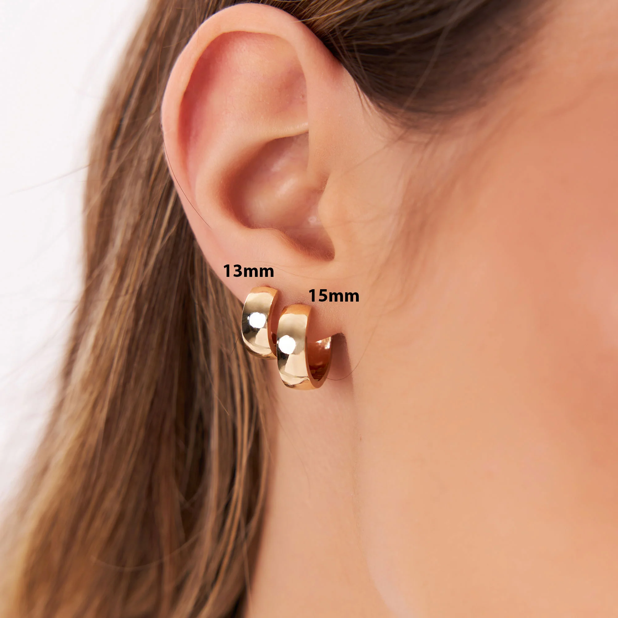 14K Chunky Gold Huggies - Image 3