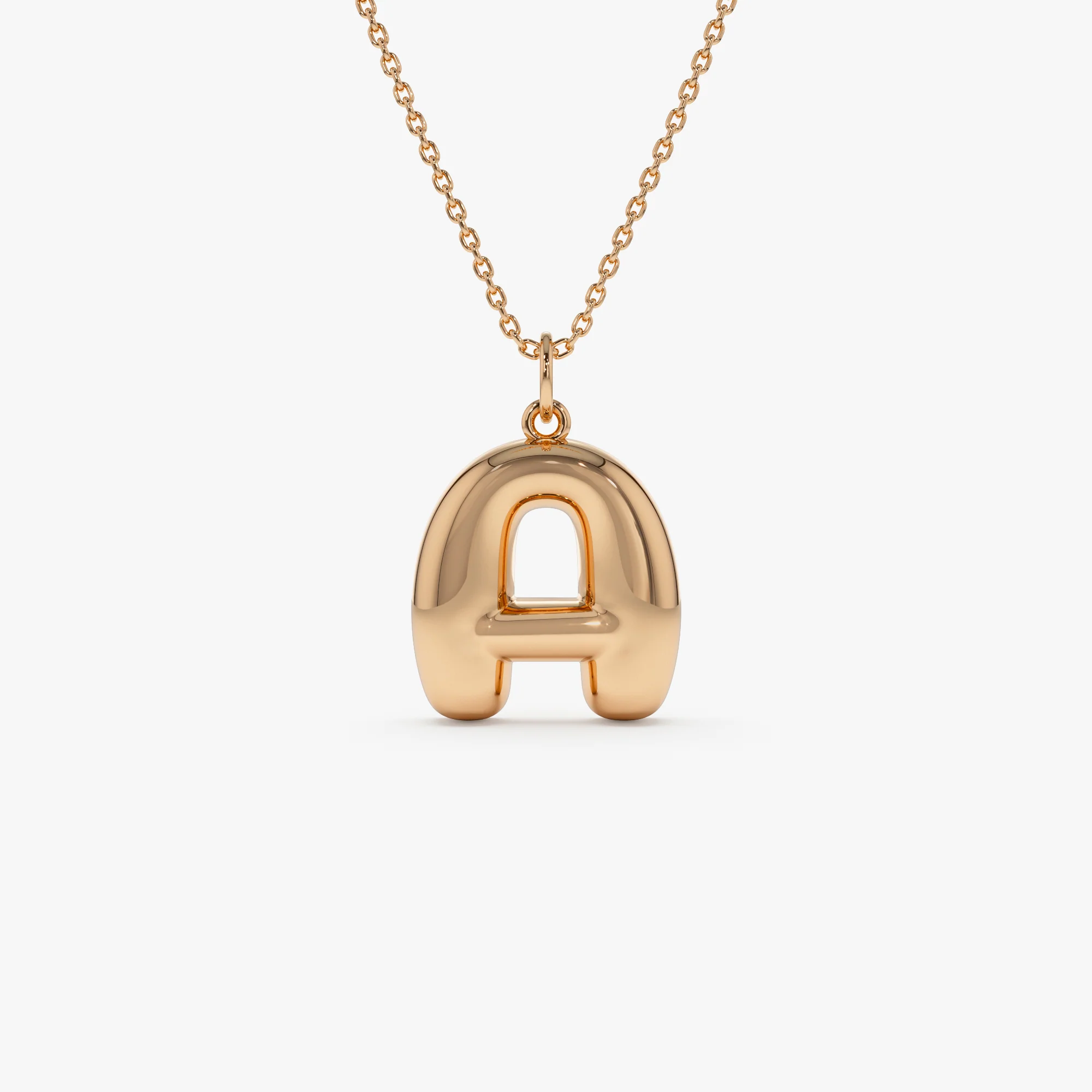 14K 20MM Balloon Initial Letter Pendant - Image 8