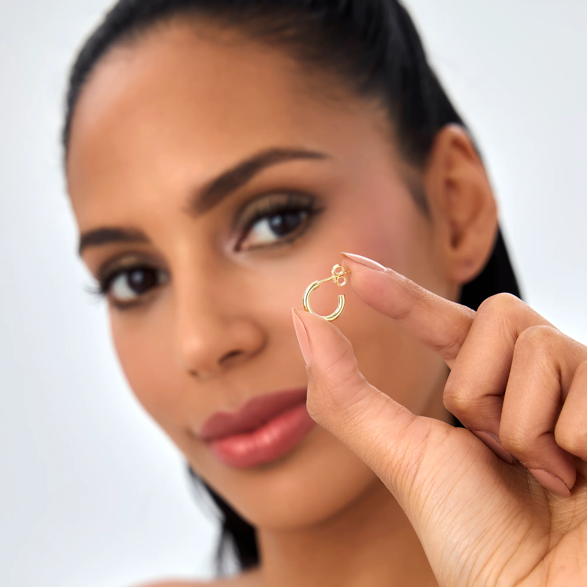 14K 2MM Dainty Gold Hoops - Image 5