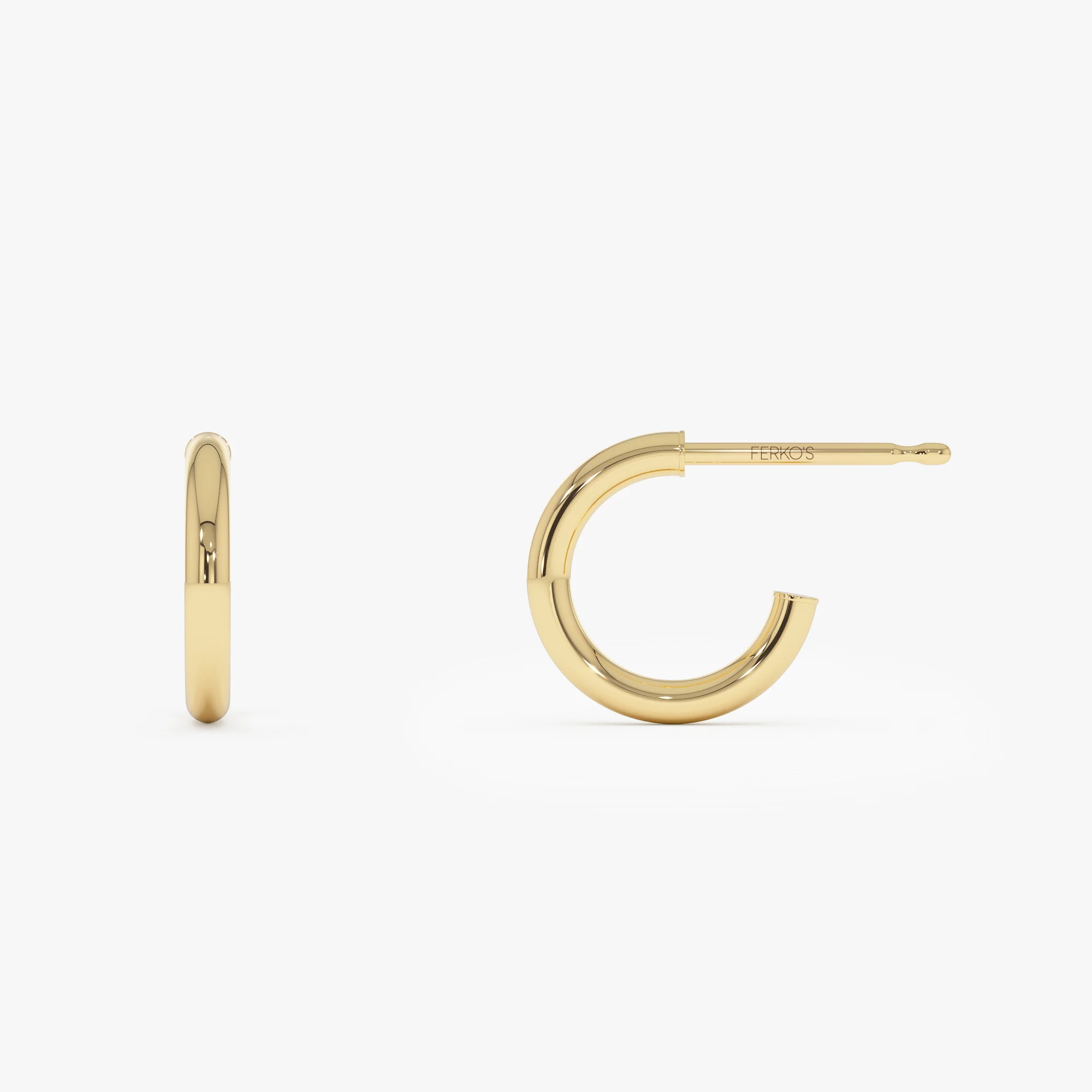 14K 2MM Dainty Gold Hoops - Image 7