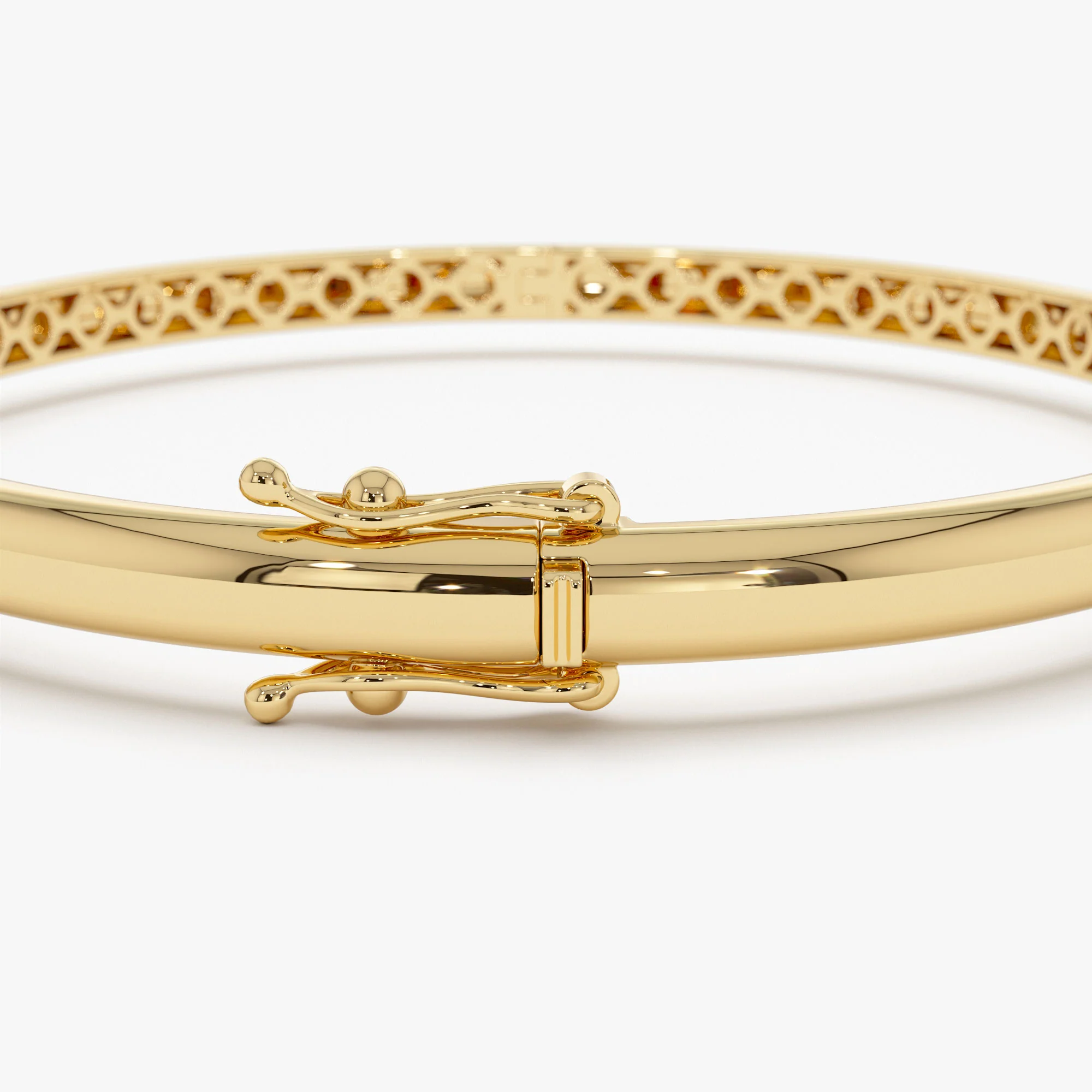 14k 3.5mm Dome Gold Bangle Bracelet - Image 11