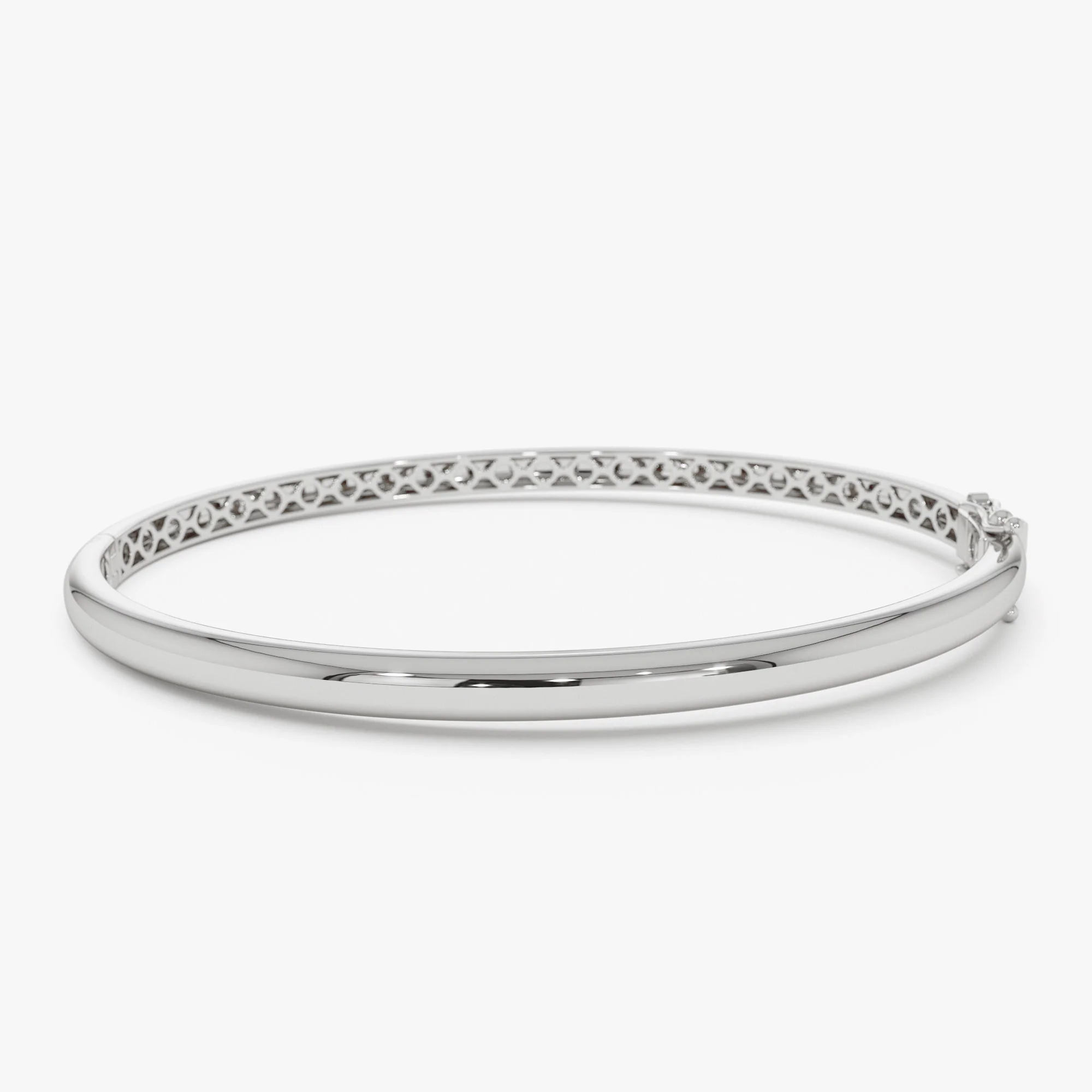 14k 3.5mm Dome Gold Bangle Bracelet - Image 9