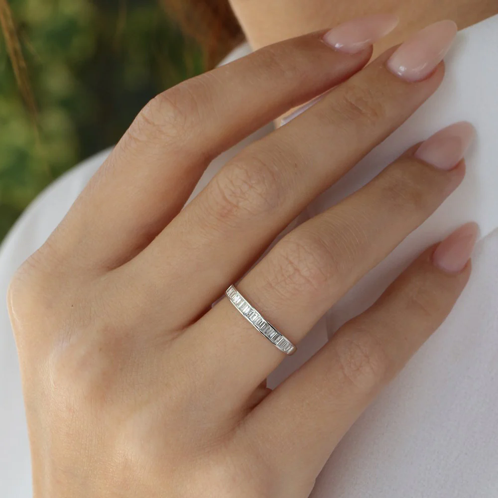 14k 3MM Baguette Diamond Channel Setting Ring - Image 3