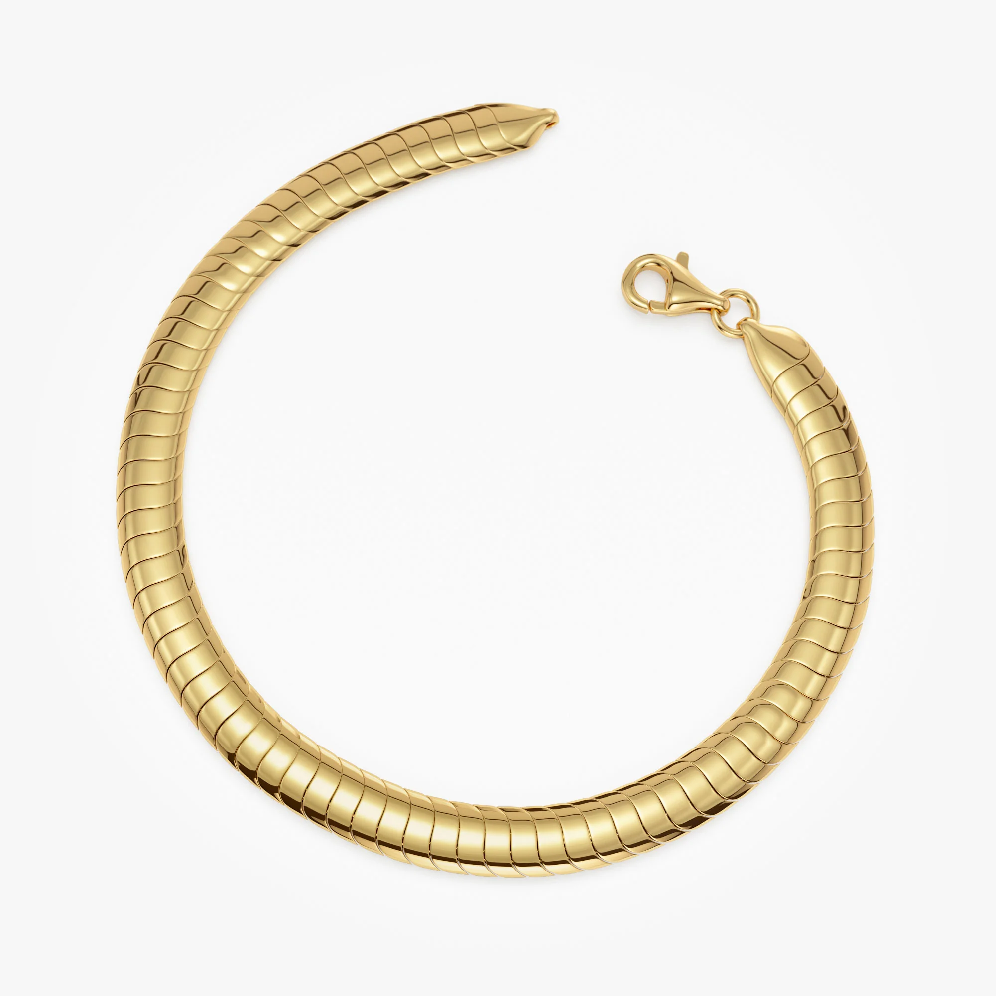 14k 5.7MM Wide Cobra Bracelet - Image 6