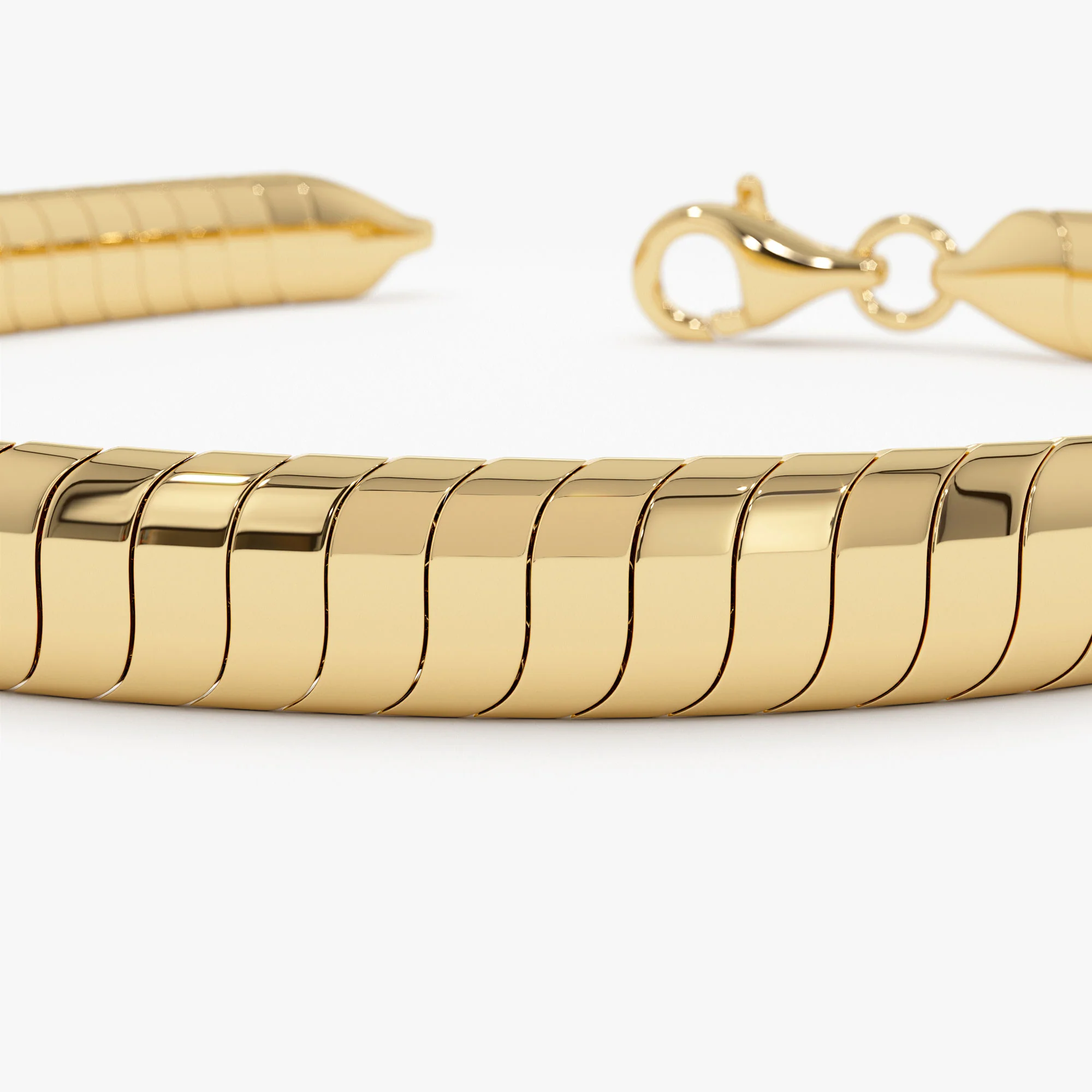 14k 5.7MM Wide Cobra Bracelet - Image 7