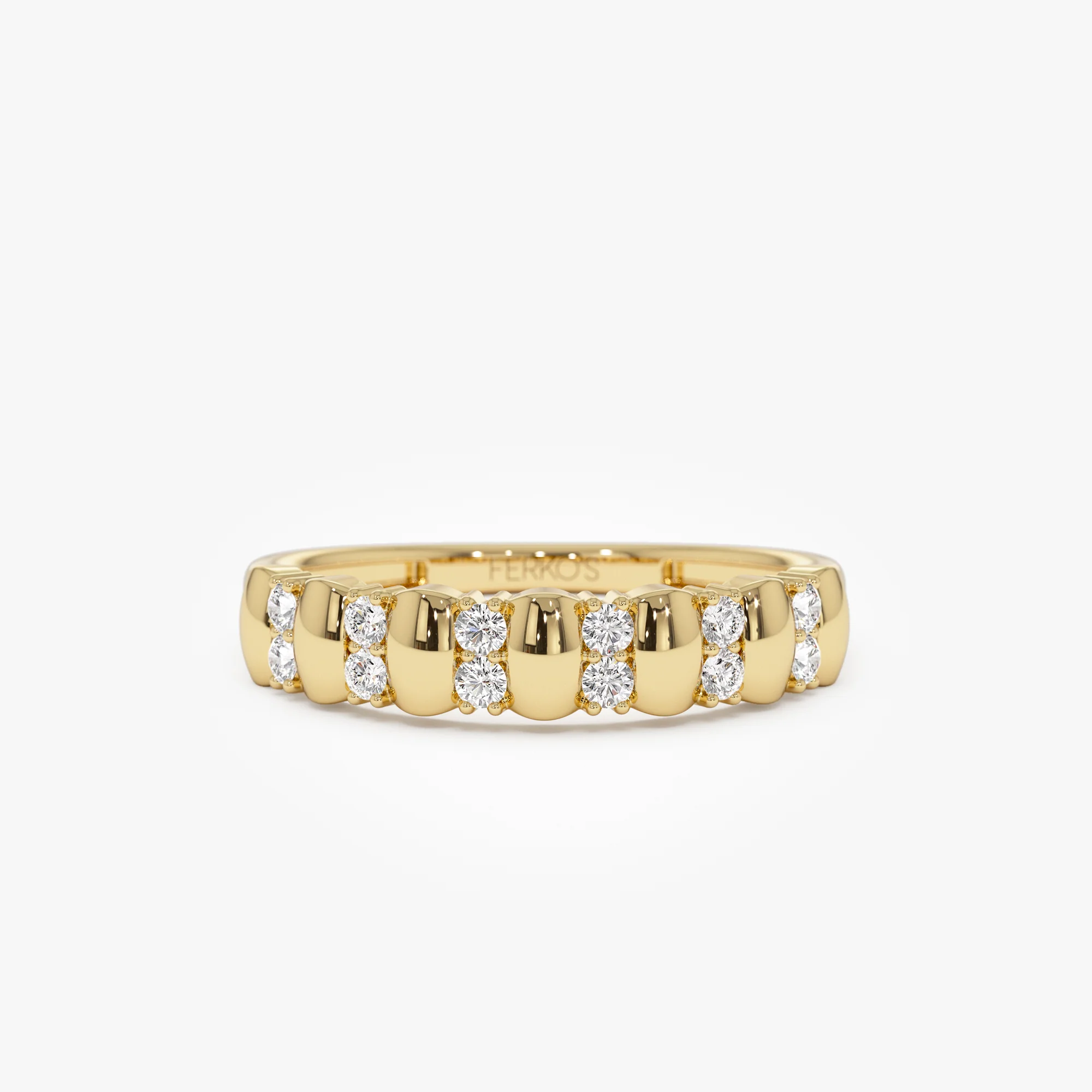 14K Alternating Diamond Bar Band