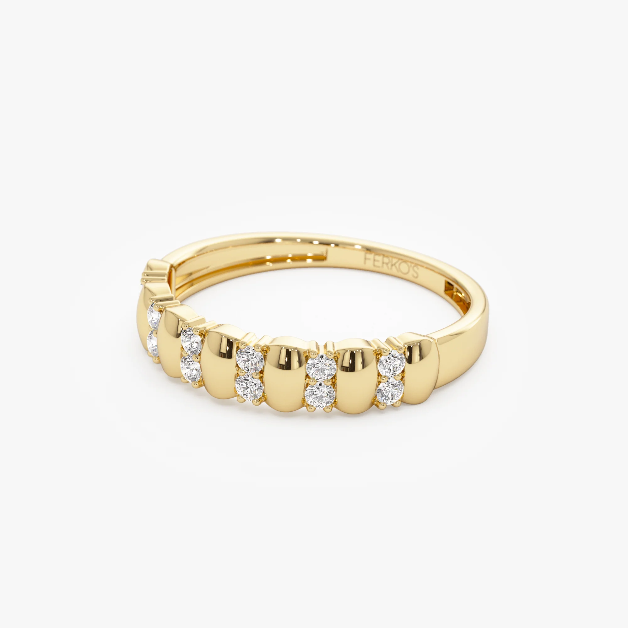 14K Alternating Diamond Bar Band - Image 7