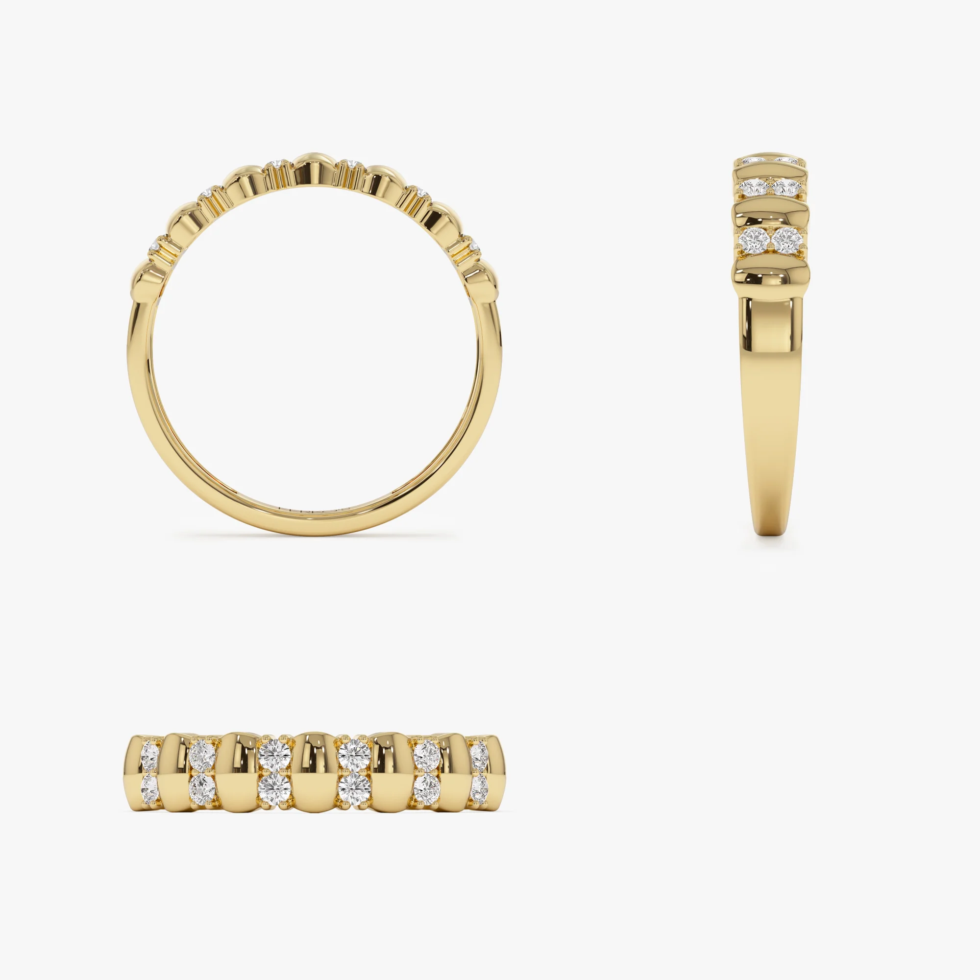 14K Alternating Diamond Bar Band - Image 8