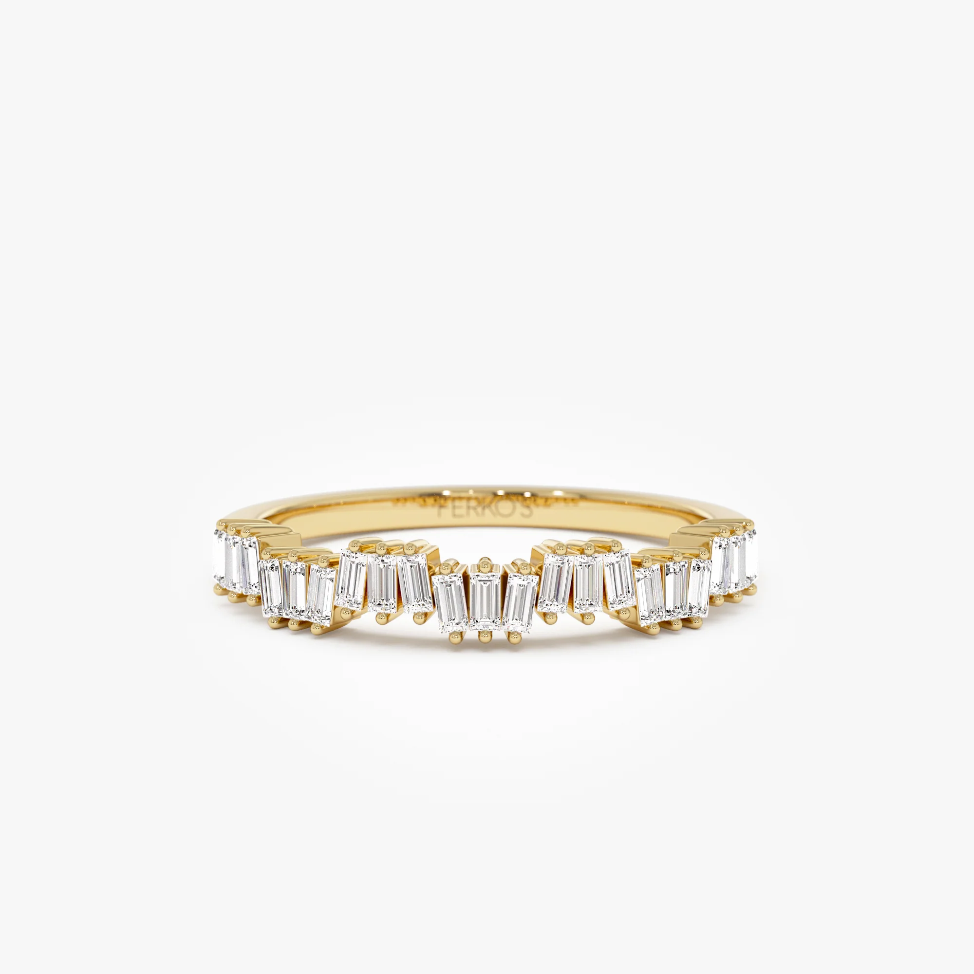 14k Asymetrical Baguette Diamonds Ring